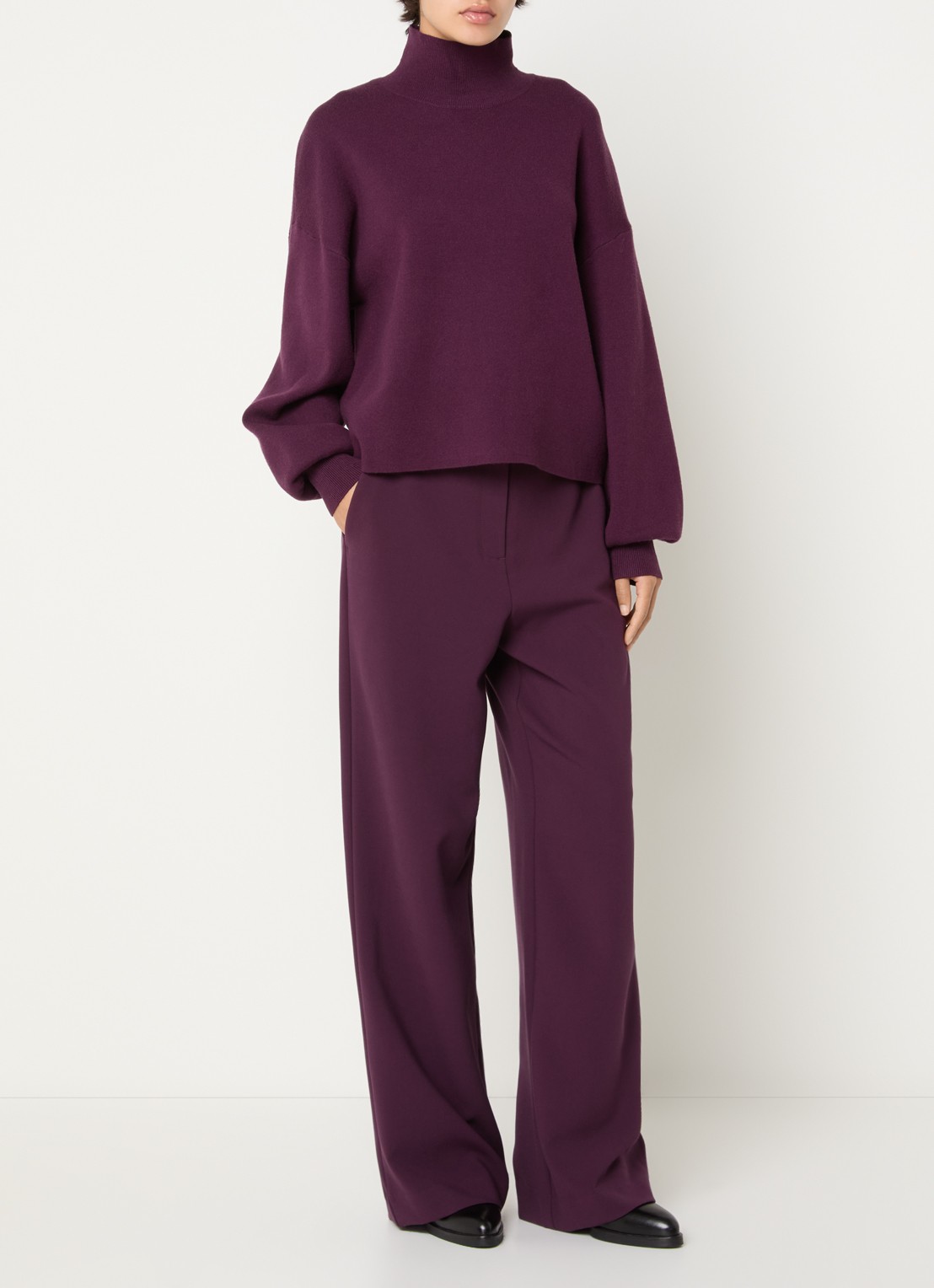 MSCH Copenhagen MSCHMercy fijngebreide pullover met opstaande kraag - voorkant 4 paars