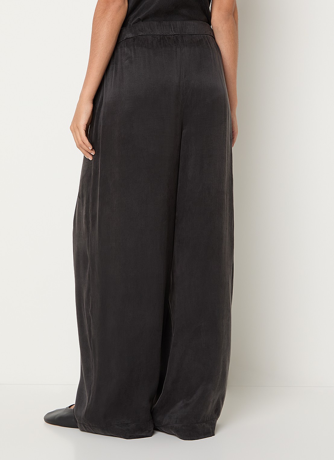 MSCH Copenhagen MSCHMolie high waist wide fit pantalon - achterkant 4 antraciet