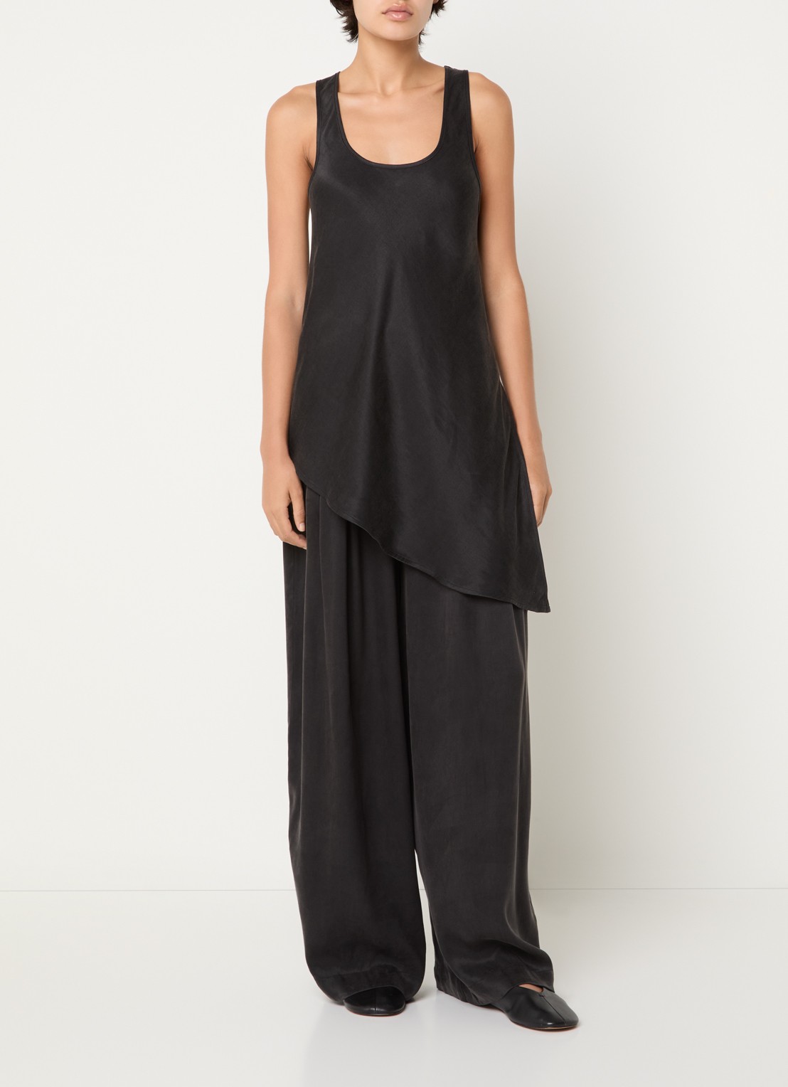 MSCH Copenhagen MSCHMolie high waist wide fit pantalon - voorkant 2 antraciet