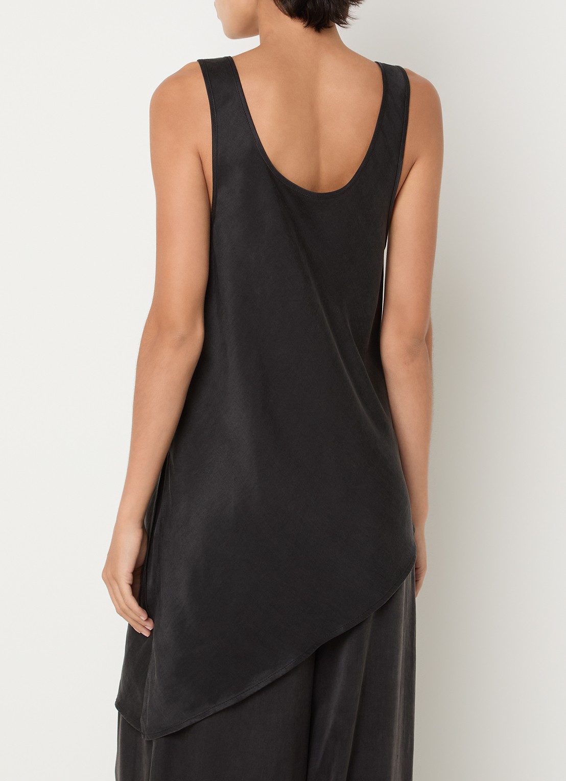 MSCH Copenhagen MSCHMolie tanktop met asymmetrische zoom en glanzende finish - achterkant 4 zwart