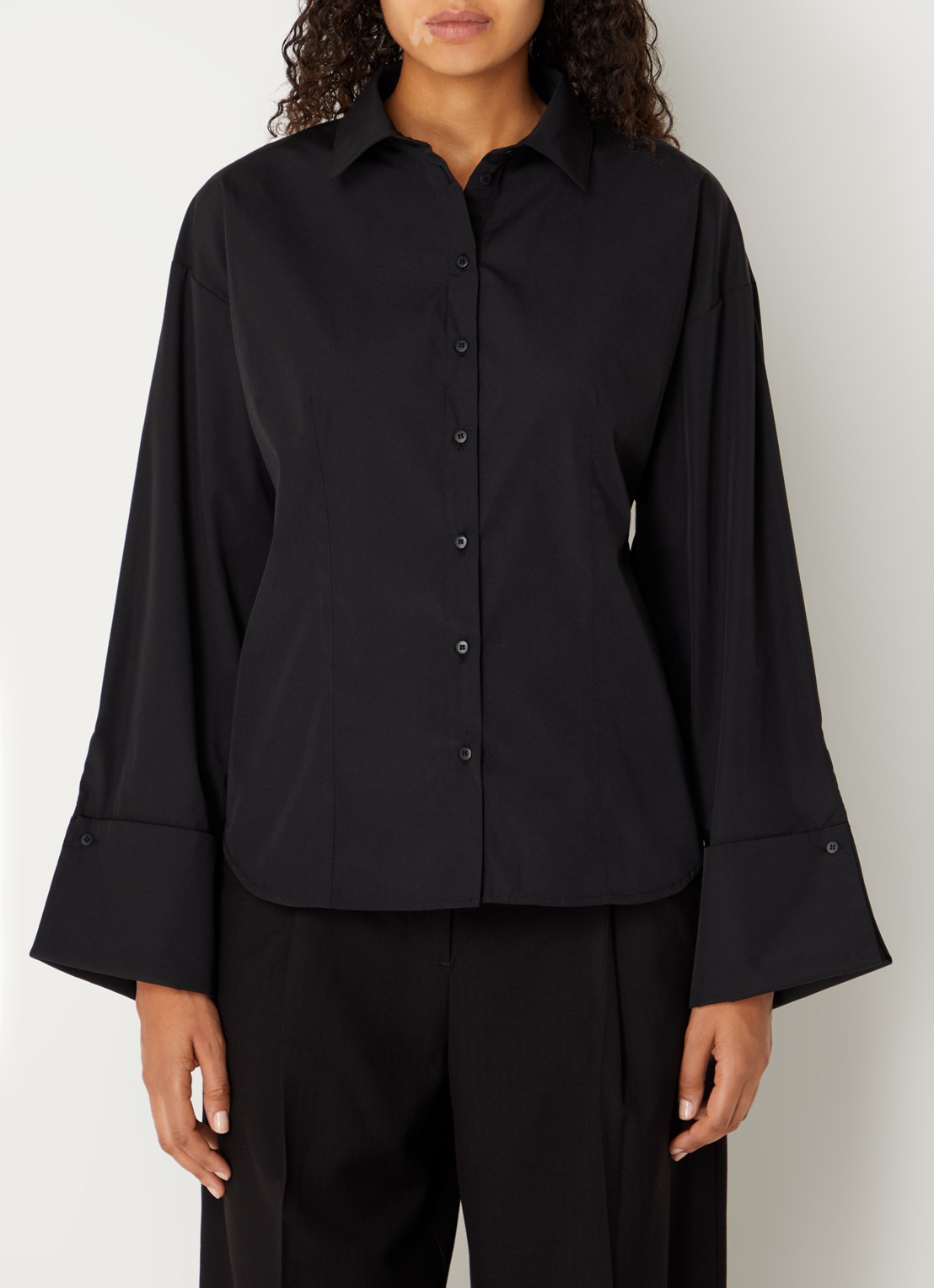 MSCH Copenhagen Mschnatalia blouse met knoopdetail - detail 3 zwart