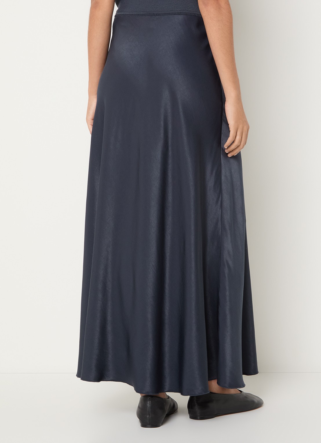 MSCH Copenhagen MSCHNicolette Ullas maxi rok van satijn - achterkant 4 indigo