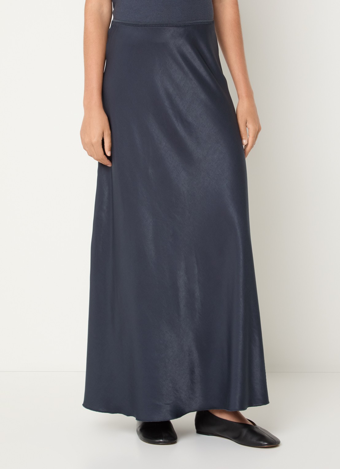 MSCH Copenhagen MSCHNicolette Ullas maxi rok van satijn - detail 3 indigo
