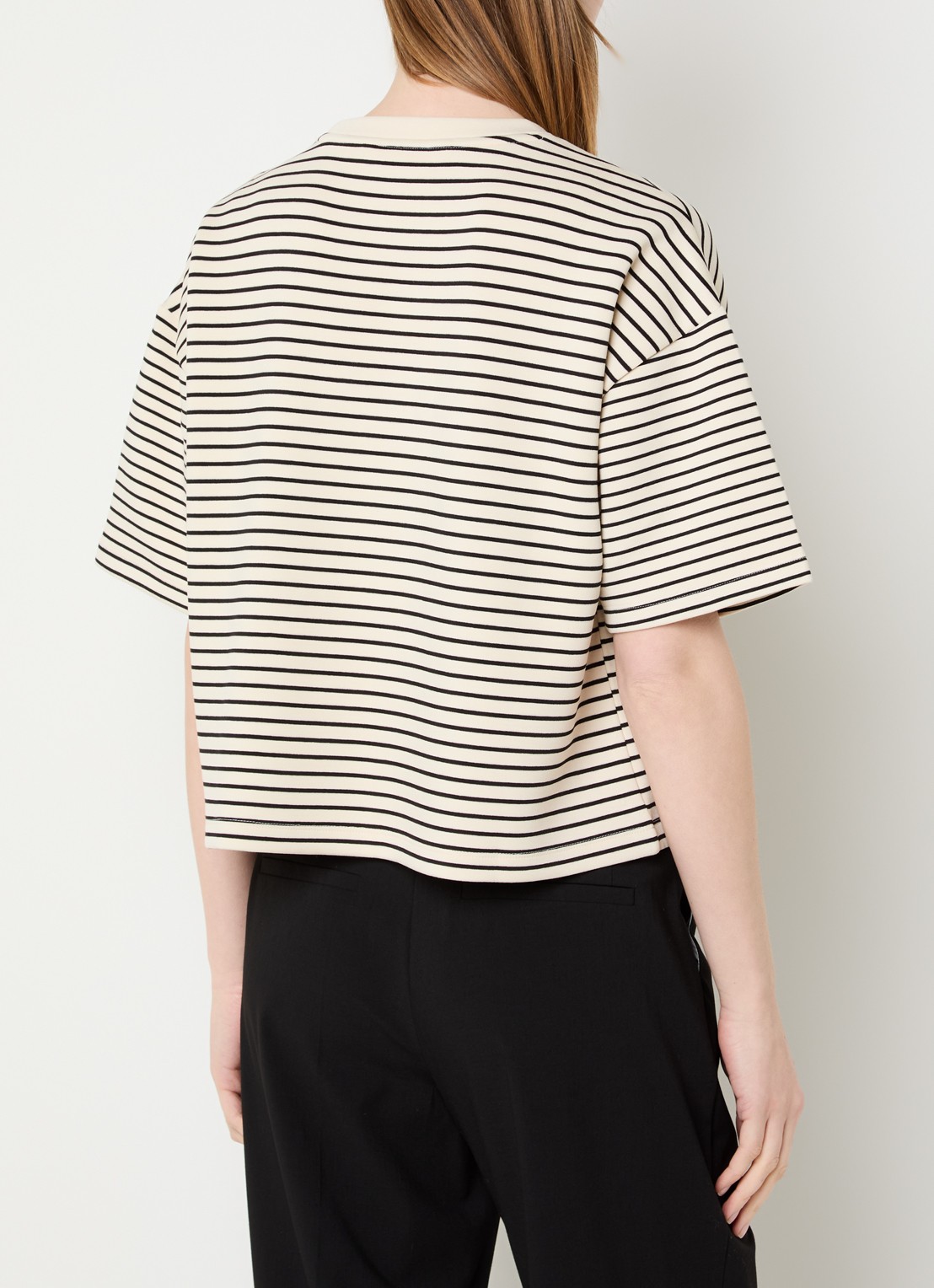 MSCH Copenhagen MSCHNilda T-shirt met streepprint - achterkant 2 creme
