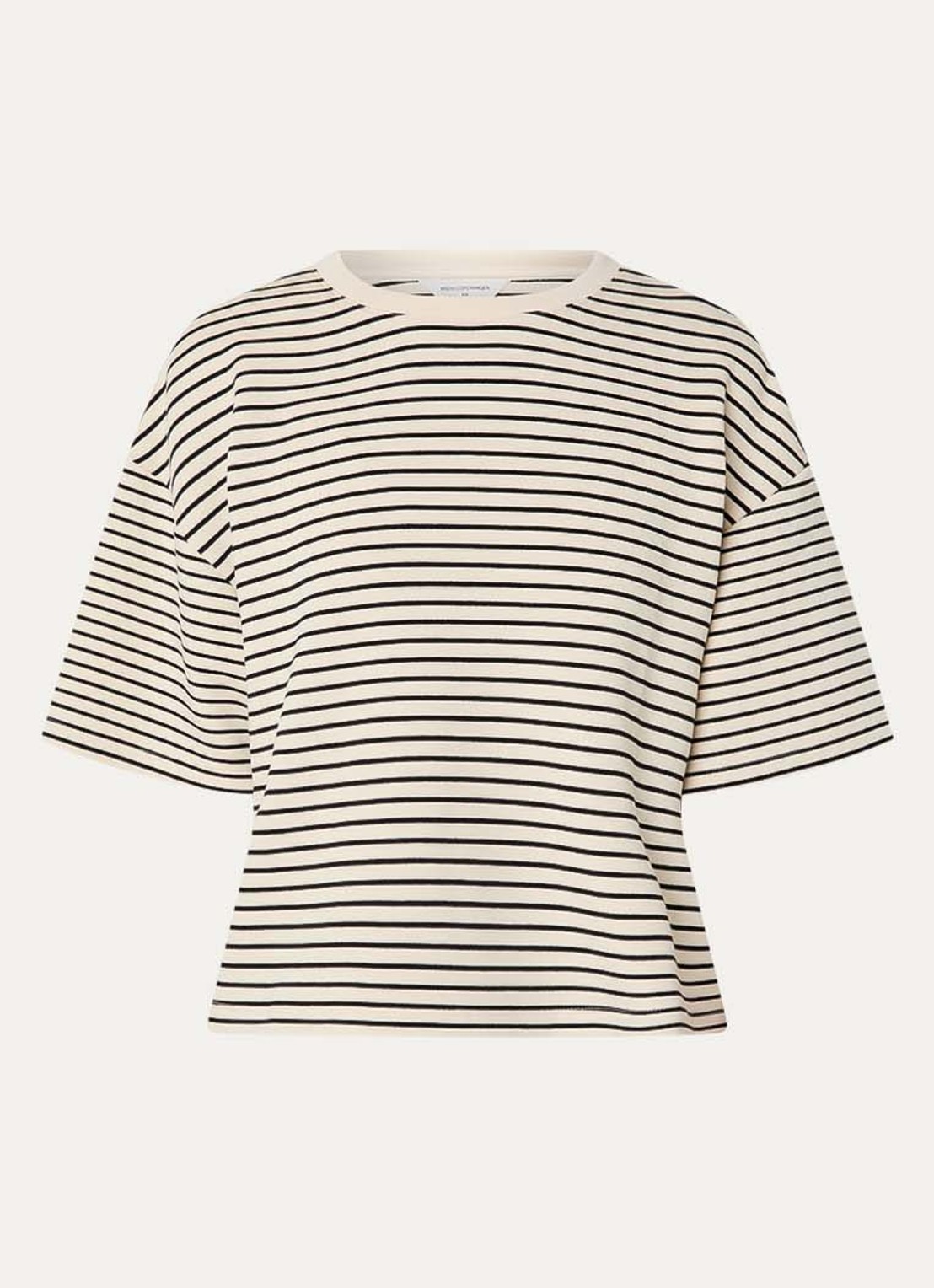 MSCH Copenhagen MSCHNilda T-shirt met streepprint - voorkant 3 creme