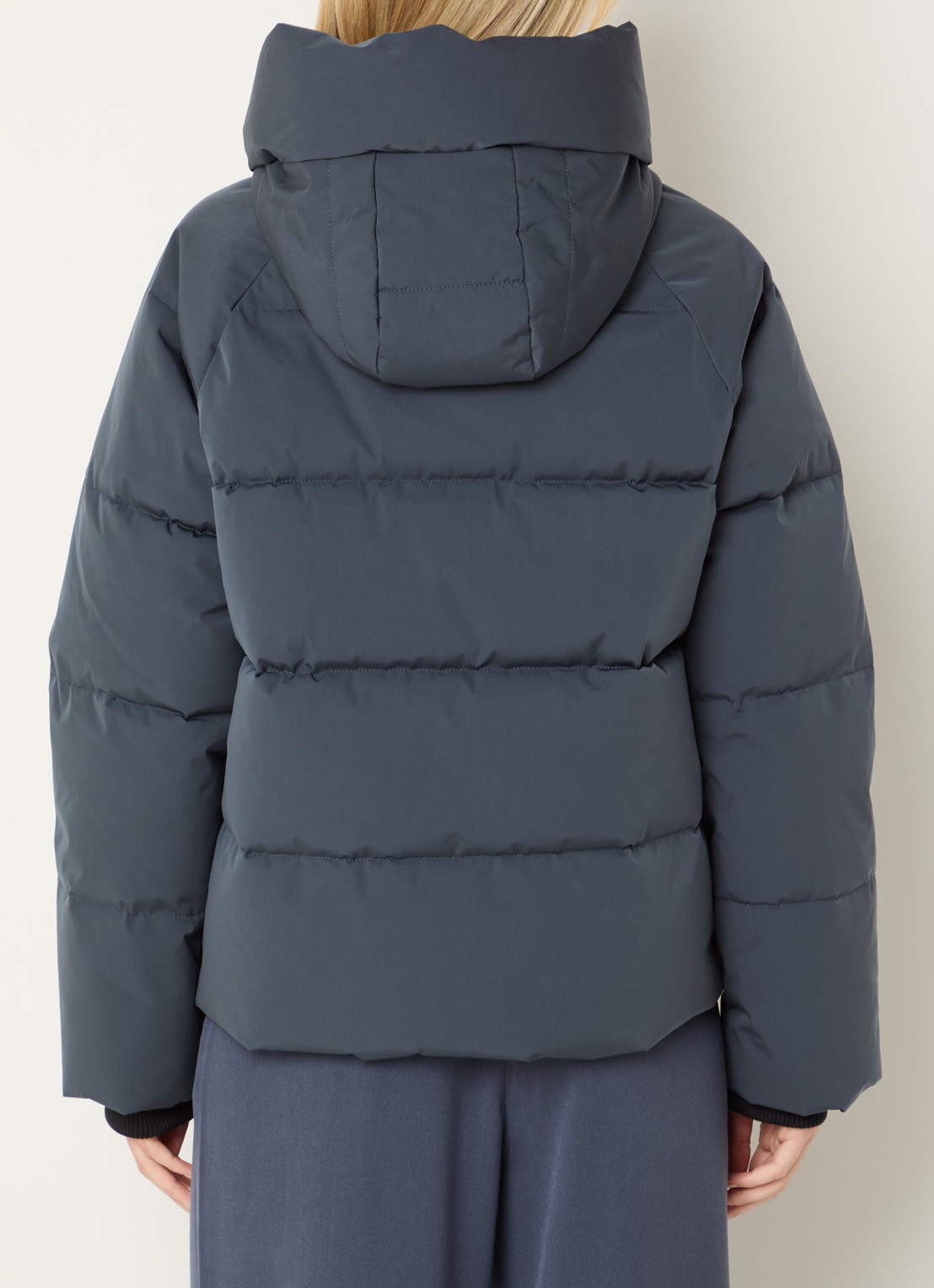 MSCH Copenhagen MSCHPavinaria puffer jack met steekzakken en capuchon - achterkant 3 staalblauw