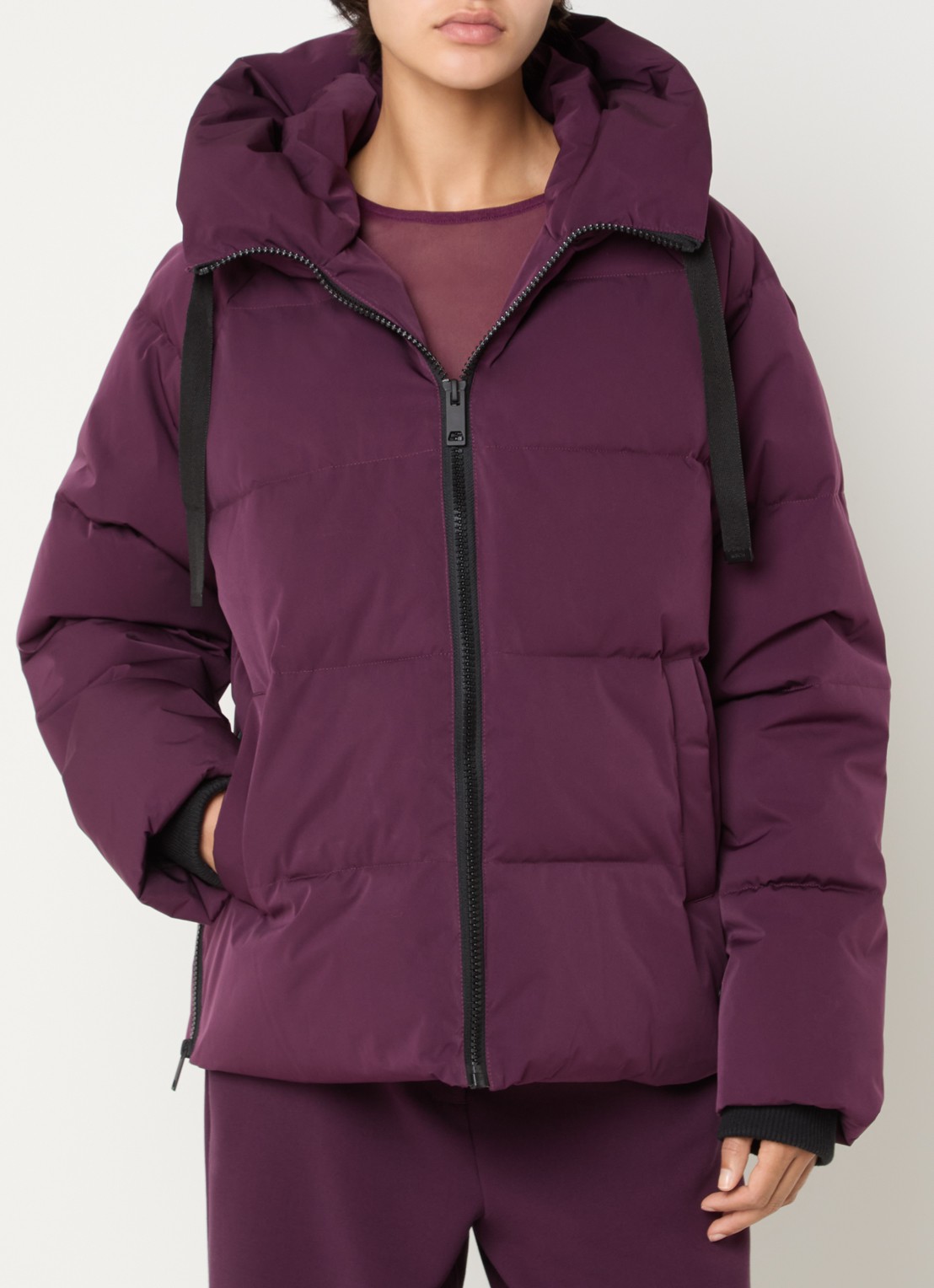 MSCH Copenhagen MSCHPavinaria puffer jack met steekzakken en capuchon - detail 4 paars
