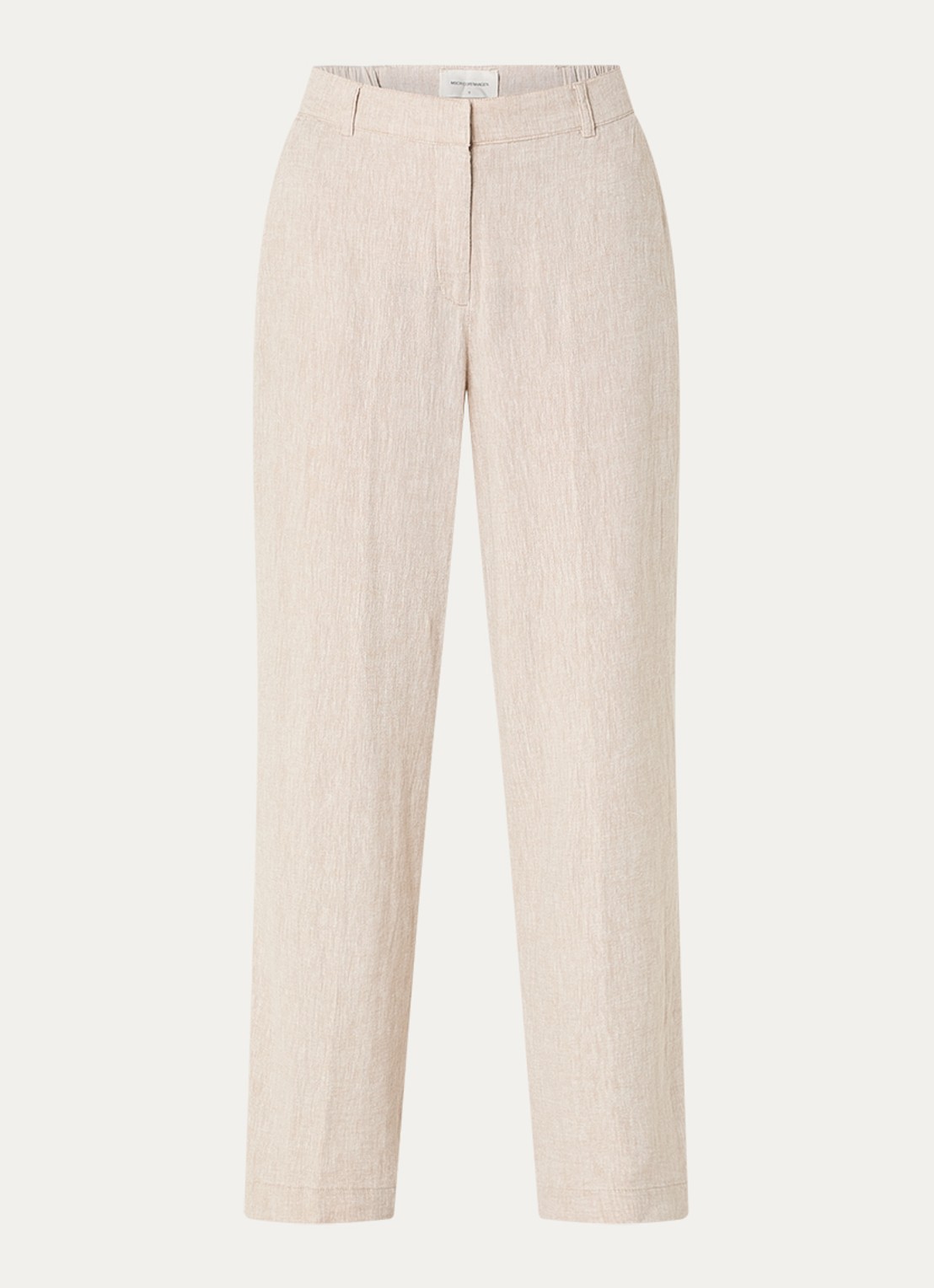 MSCH Copenhagen MSCHPennie high waist wide fit pantalon in linnenblend met steekzakken - voorkant beige