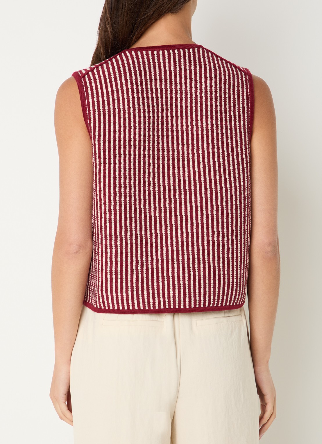 MSCH Copenhagen MSCHPriscilla grofgebreide gilet met streepprint - achterkant multicolor