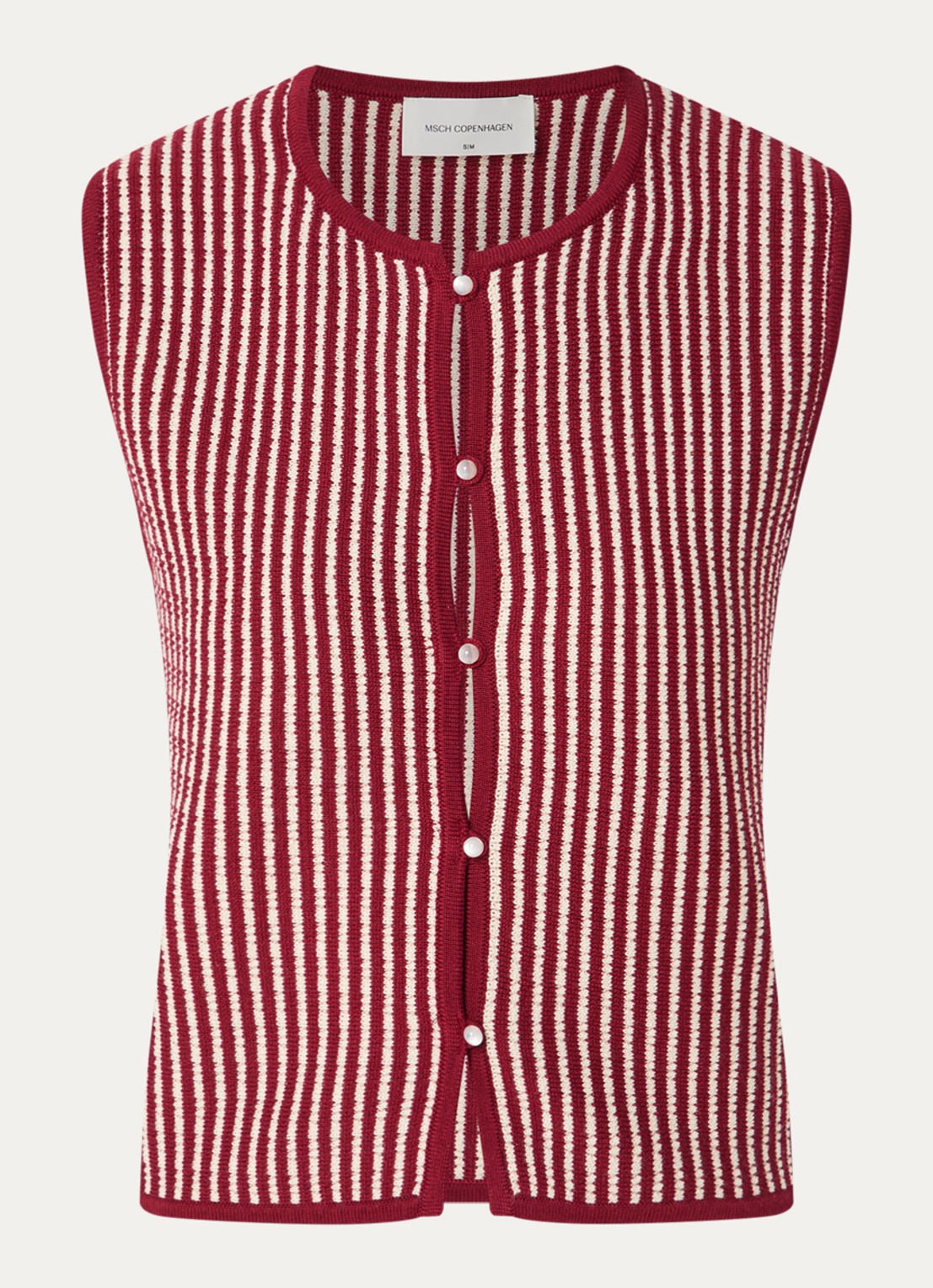 MSCH Copenhagen MSCHPriscilla grofgebreide gilet met streepprint - voorkant 3 multicolor