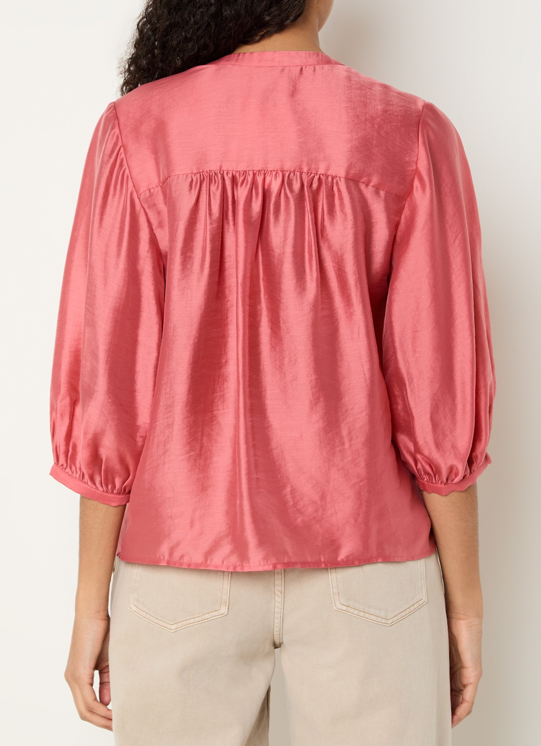 MSCH Copenhagen MSCHRamona blouse met ballonmouwen - achterkant roze