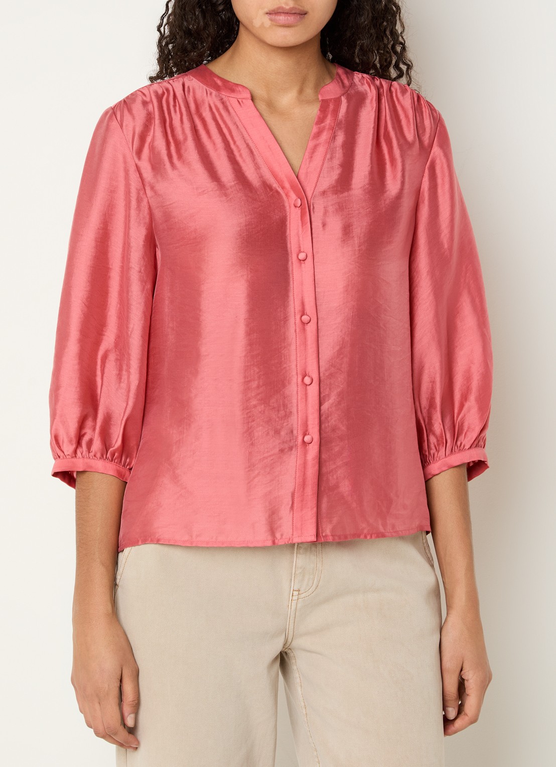 MSCH Copenhagen MSCHRamona blouse met ballonmouwen - detail 4 roze