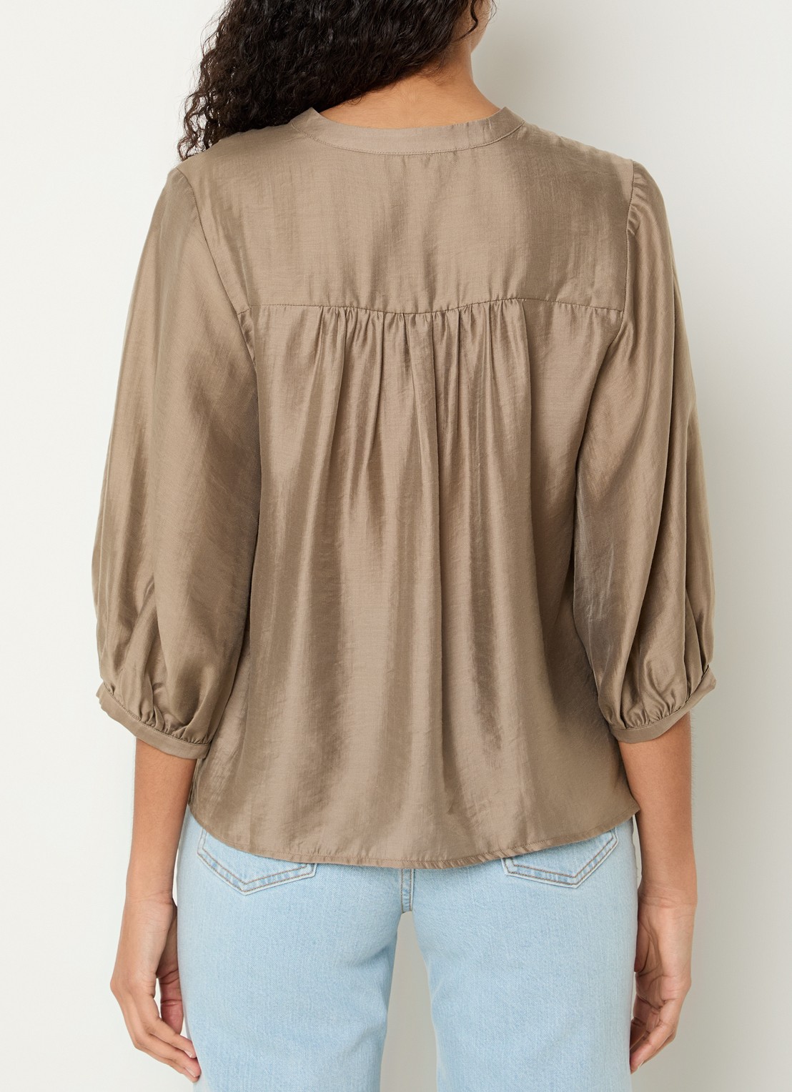 MSCH Copenhagen MSCHRamona blouse met plooidetail - achterkant zand