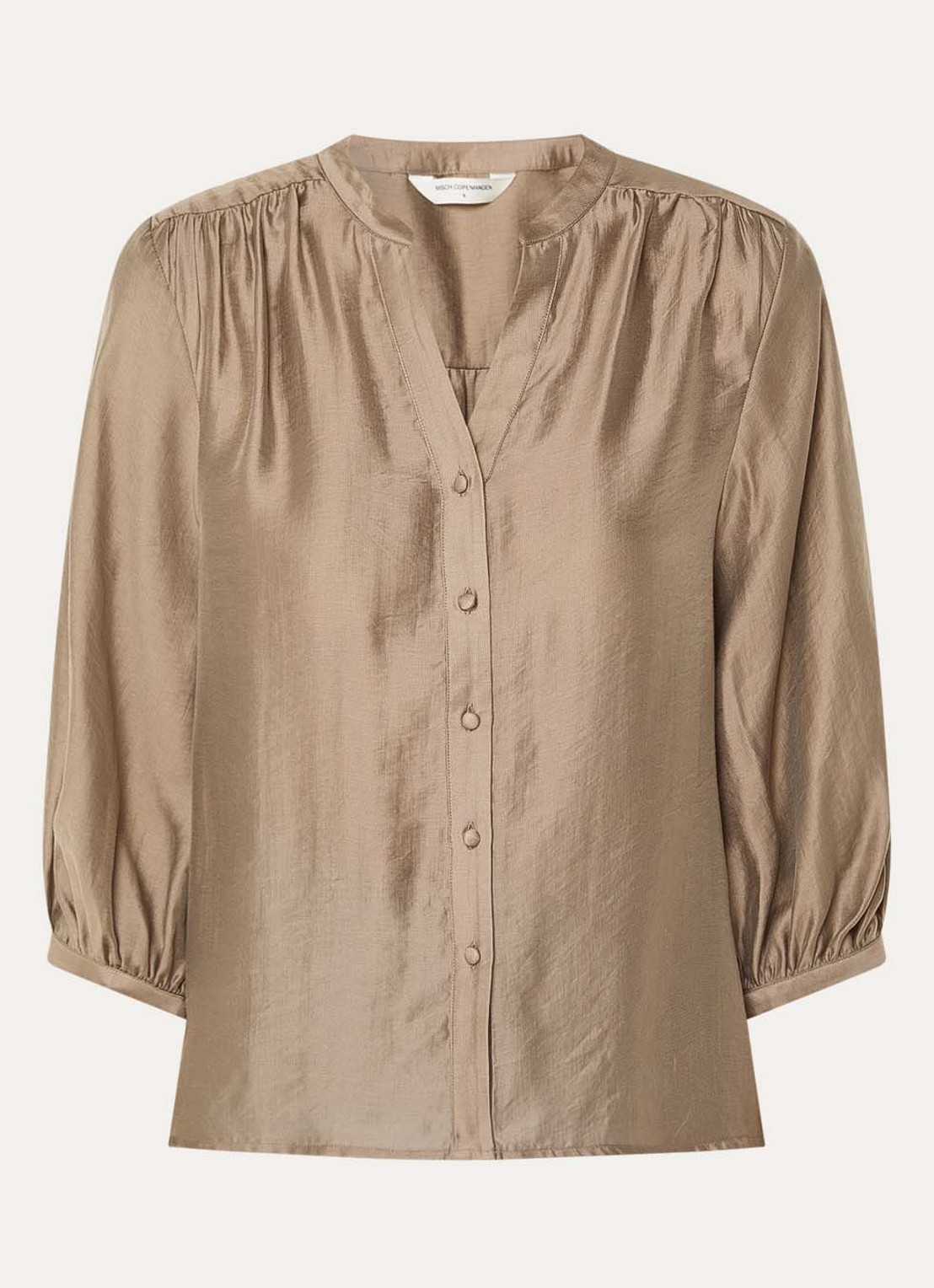 MSCH Copenhagen MSCHRamona blouse met plooidetail - voorkant 2 zand