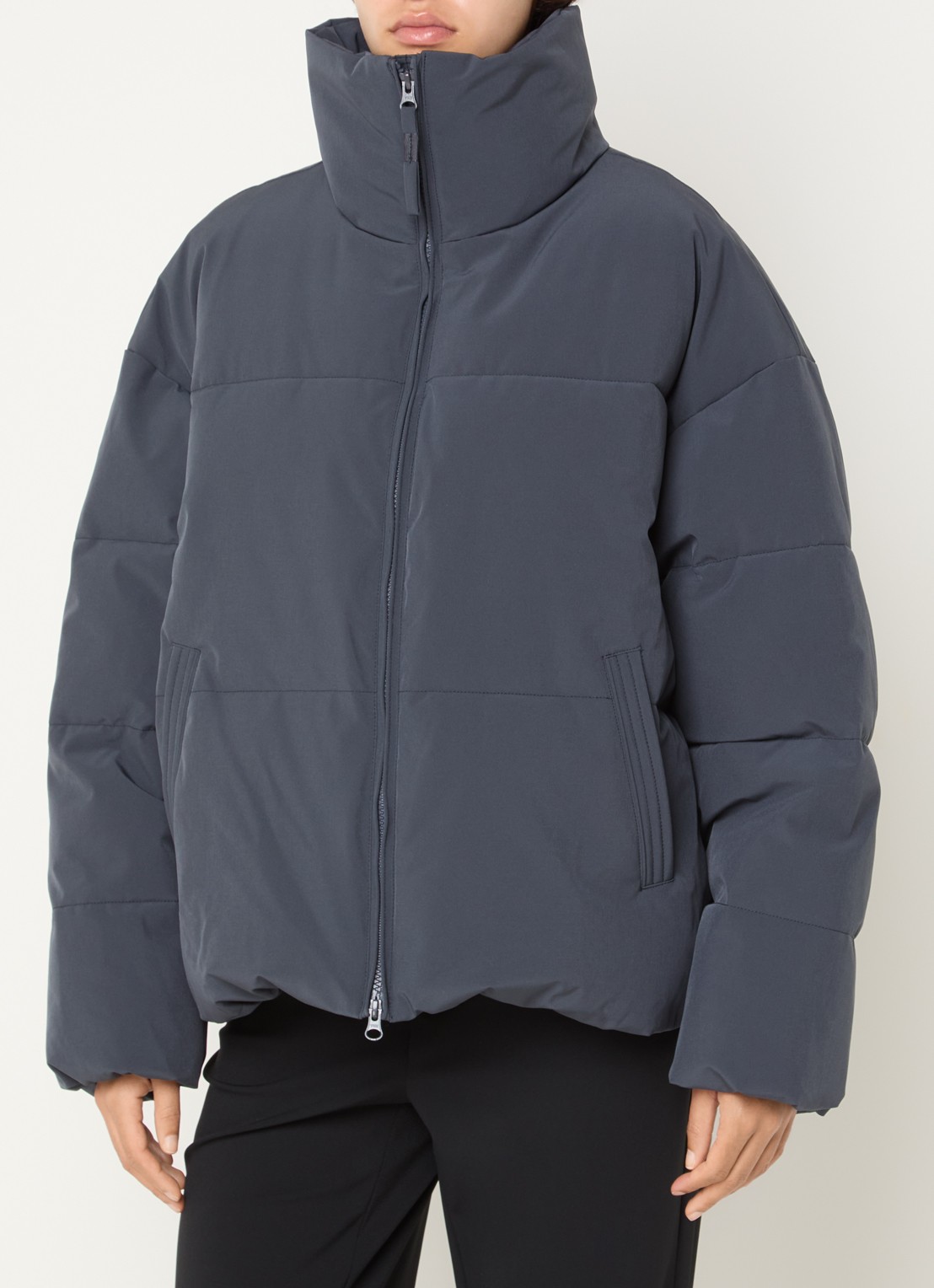 MSCH Copenhagen MSCHRefron puffer jack met steekzakken - detail staalblauw