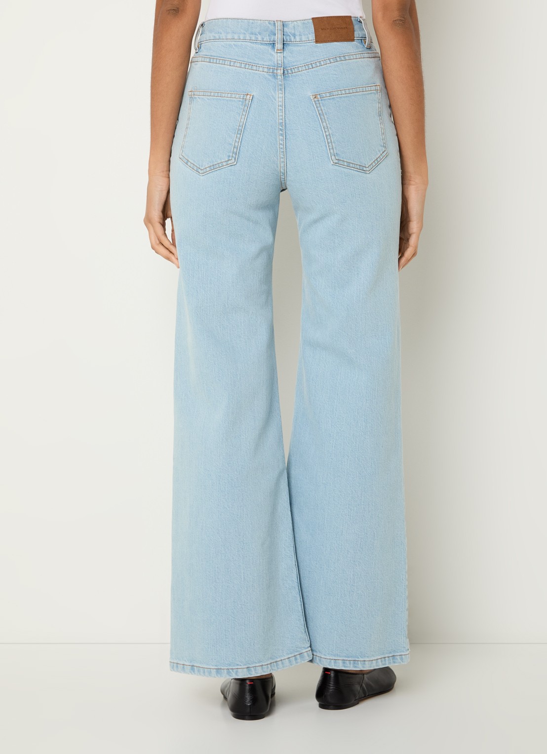 MSCH Copenhagen MSCHSolia high waist flared jeans met lichte wassing - achterkant indigo