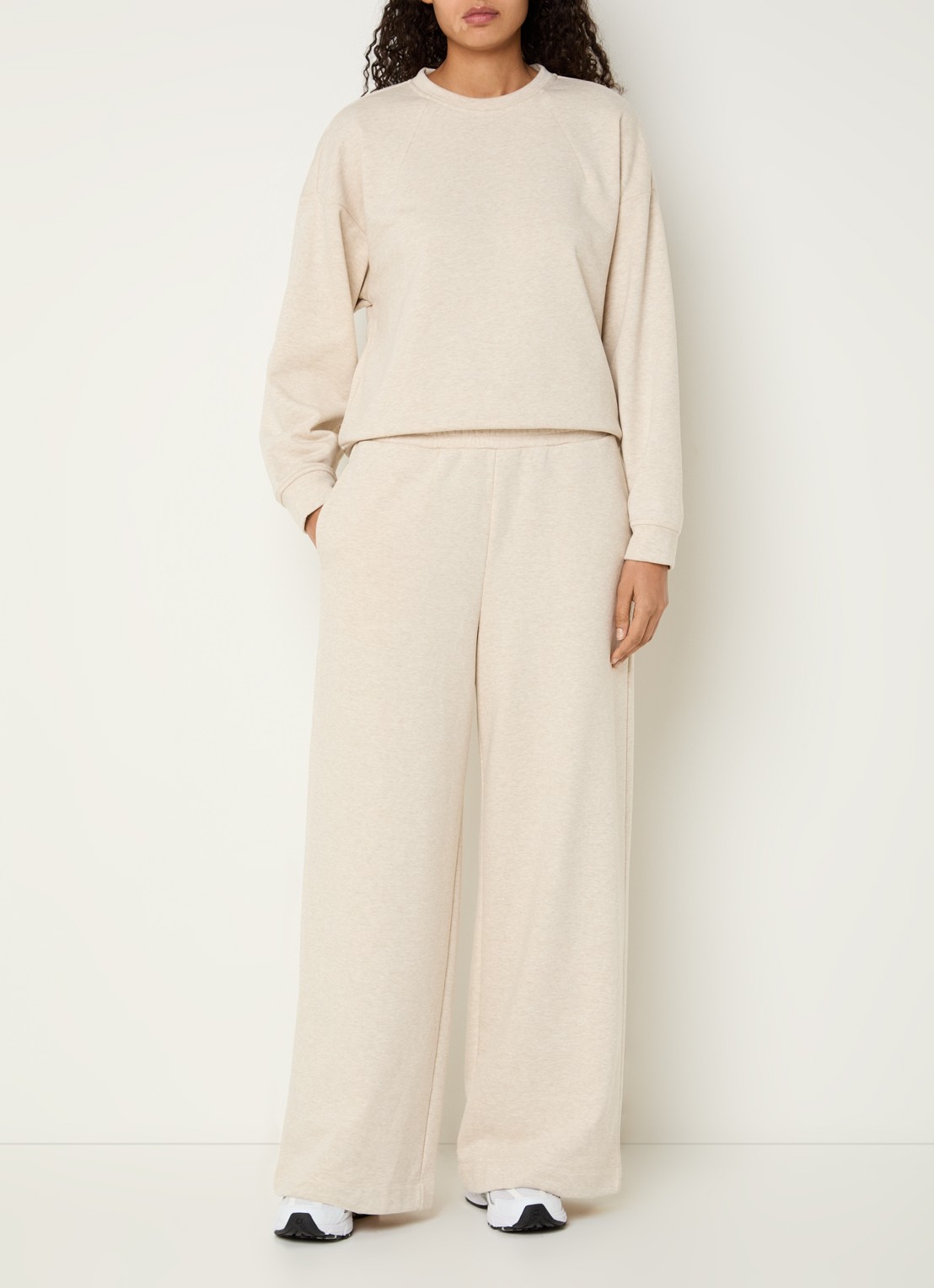MSCH Copenhagen MSCHTaia high waist loose fit joggingbroek met steekzakken - voorkant 2 beige