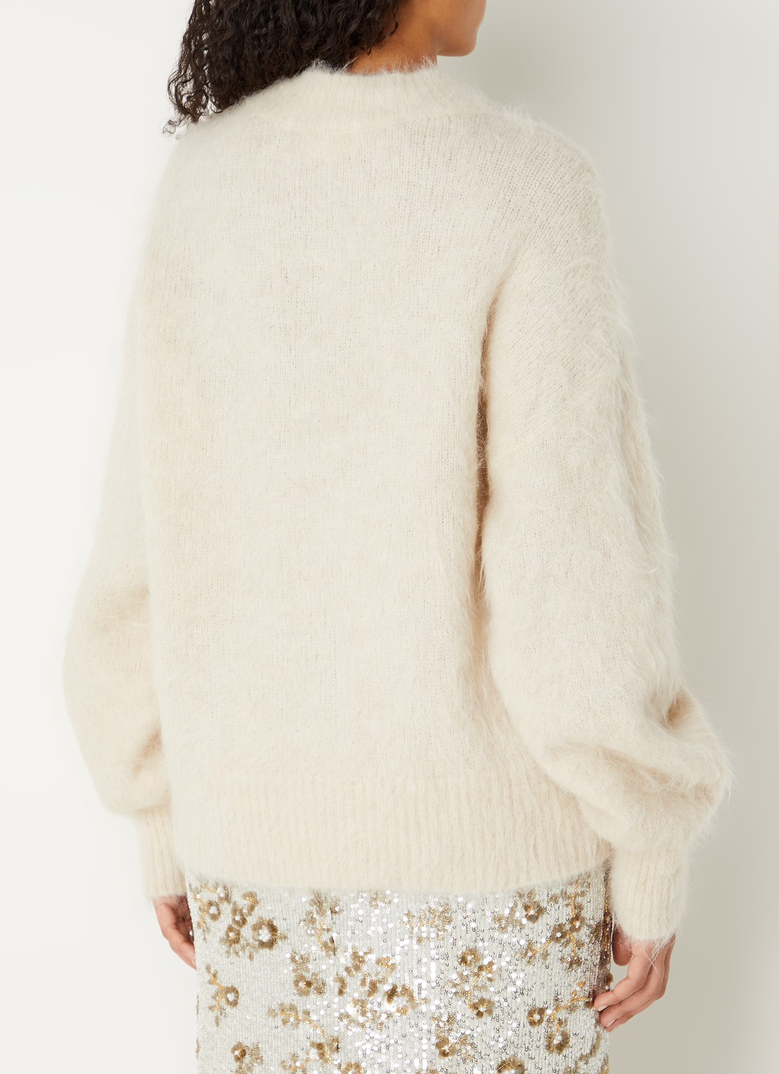 MSCH Copenhagen MSCHThira Salmia grofgebreide pullover met stretch - achterkant 3 beige