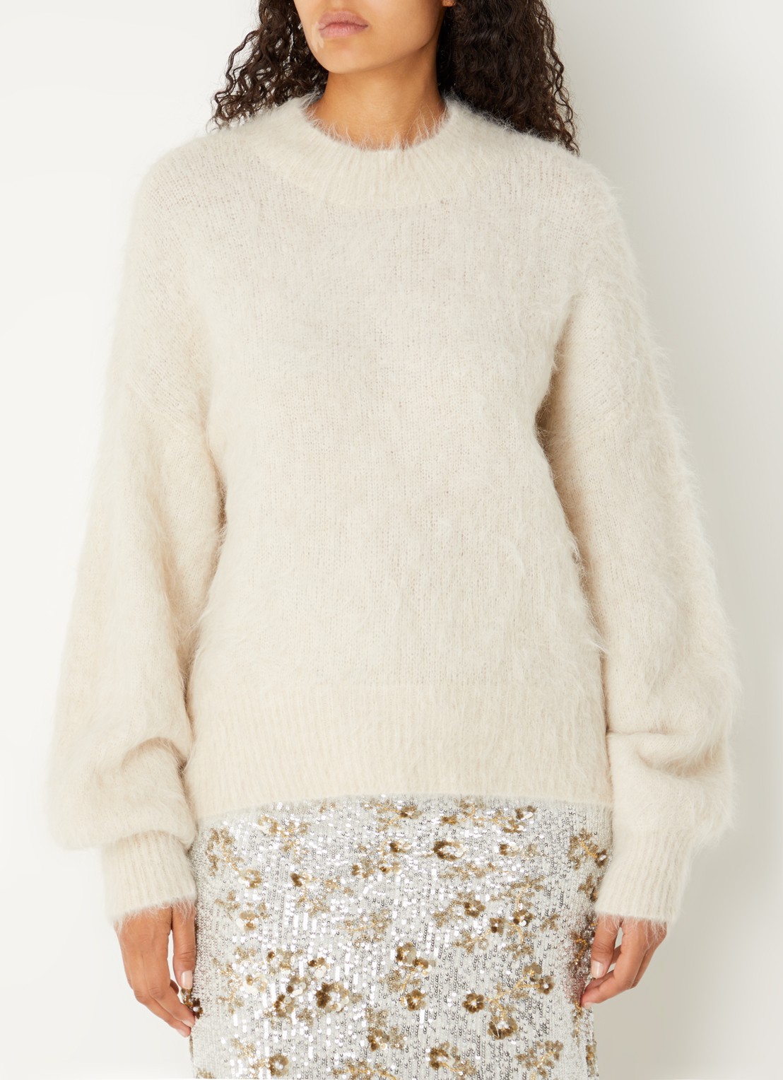 MSCH Copenhagen MSCHThira Salmia grofgebreide pullover met stretch - detail 4 beige