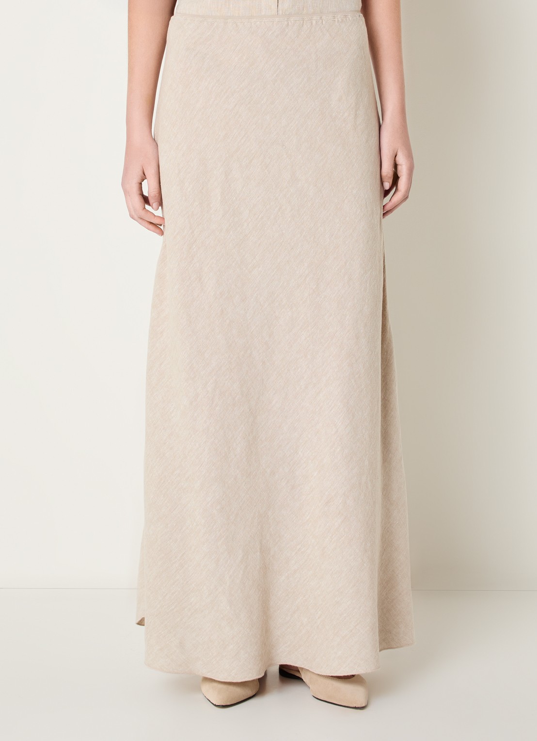 MSCH Copenhagen MSCHViana maxi rok in linnenblend - detail 4 beige