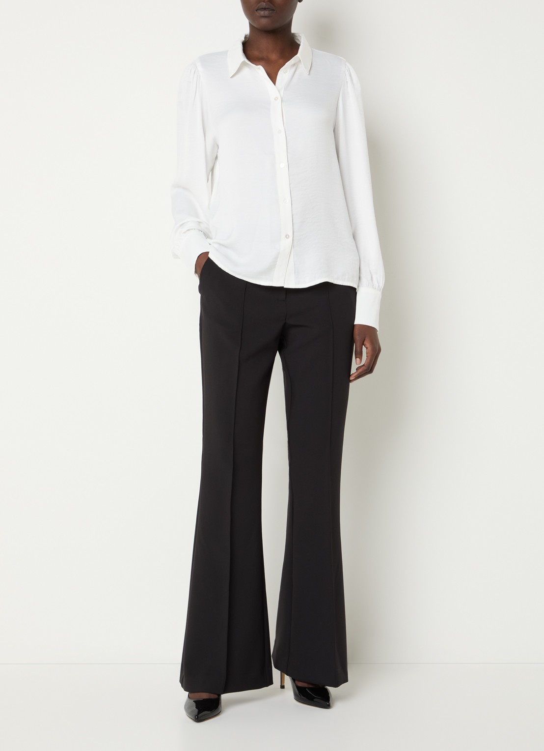 MSCH Copenhagen MSCHViloah blouse met kraag - voorkant 3 wit