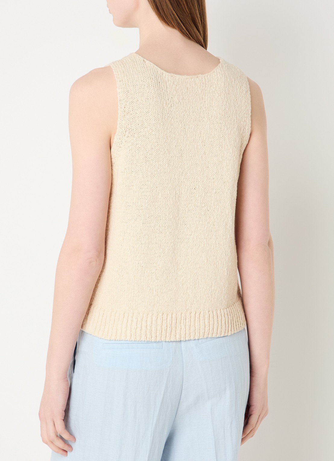 MSCH Copenhagen MSCHVivika grofgebreide tanktop - achterkant 3 beige