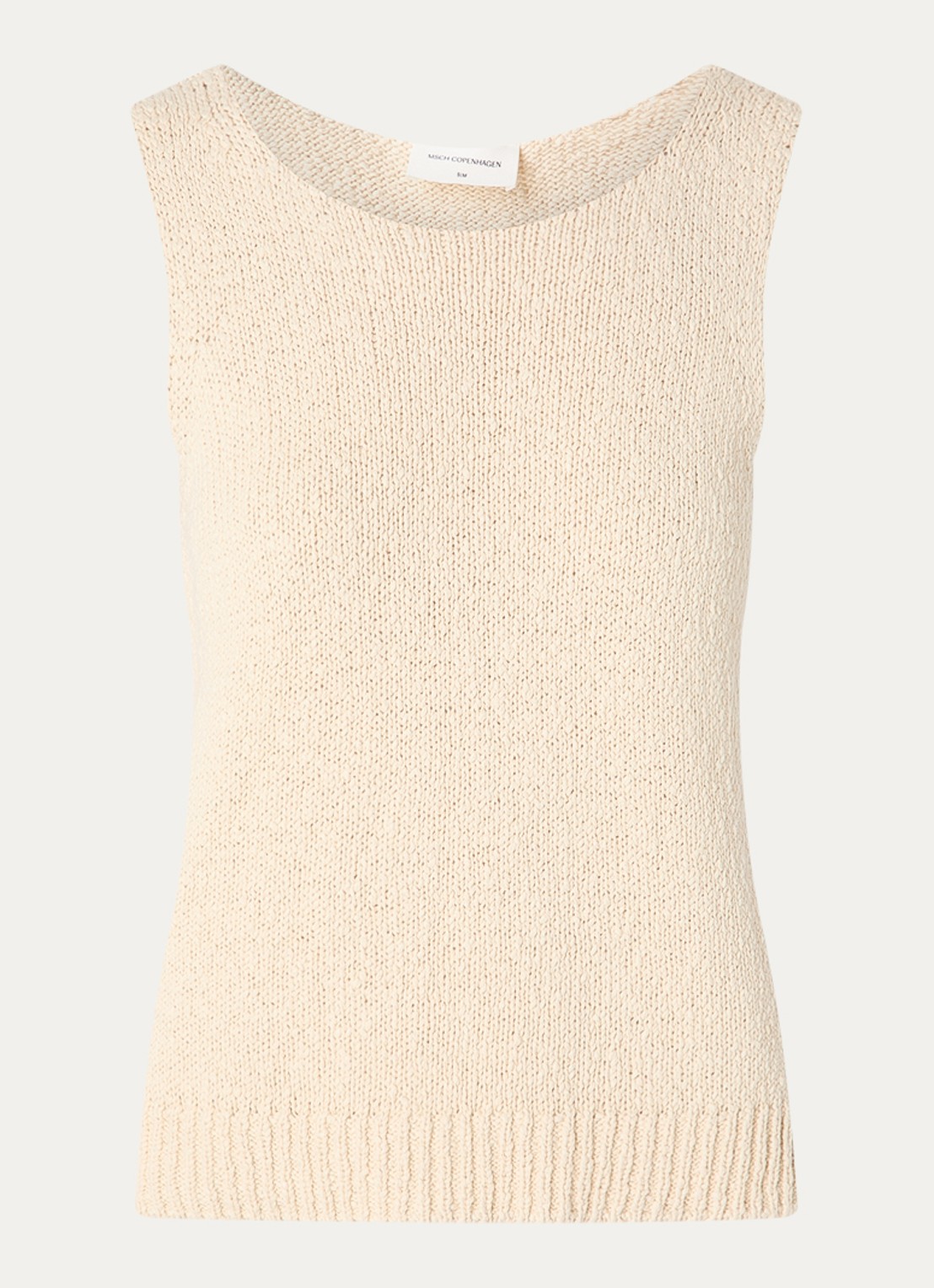 MSCH Copenhagen MSCHVivika grofgebreide tanktop - voorkant beige