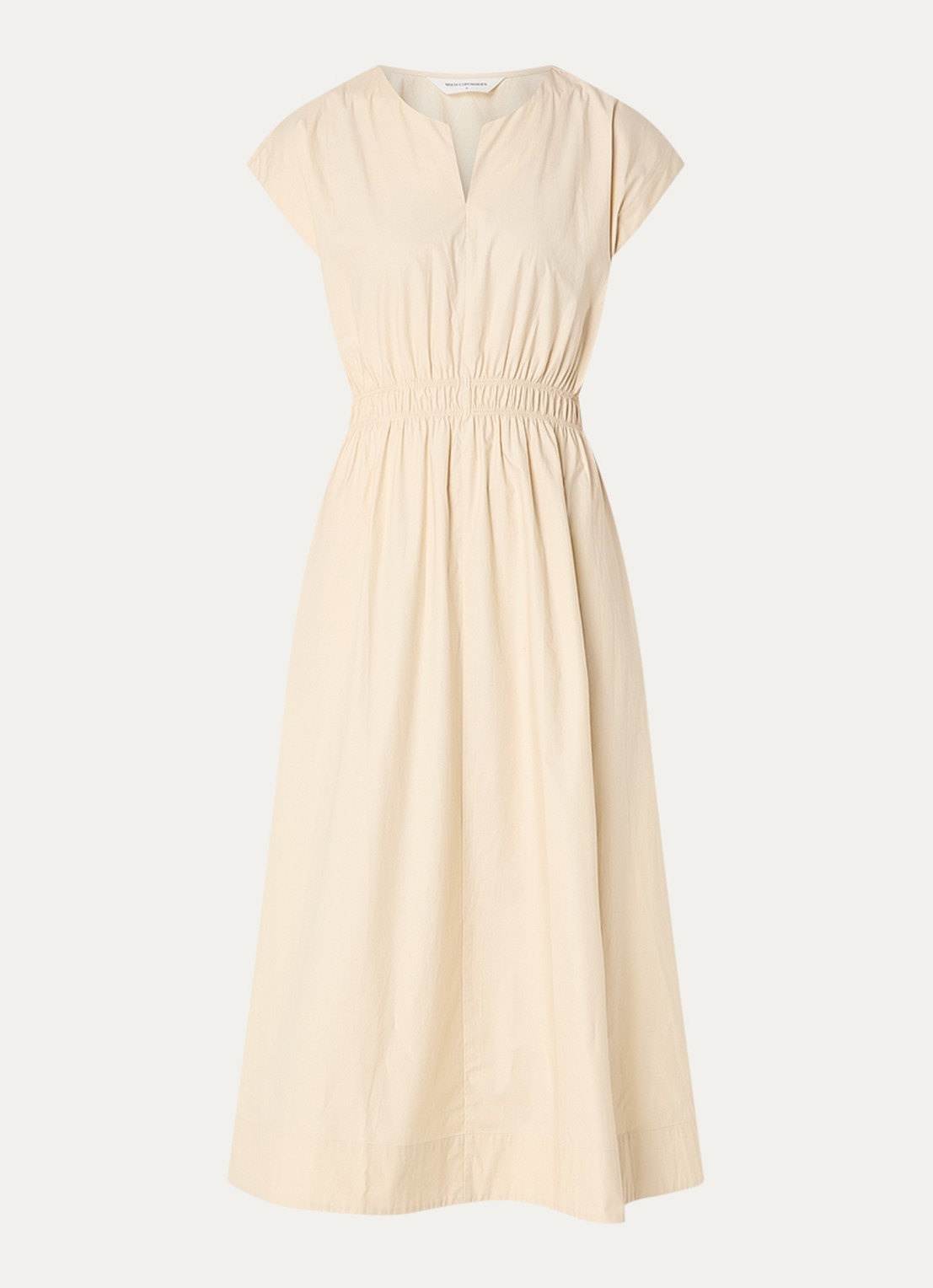 MSCH Copenhagen MSCHWiliane midi tuniekjurk met steekzakken - voorkant 3 beige