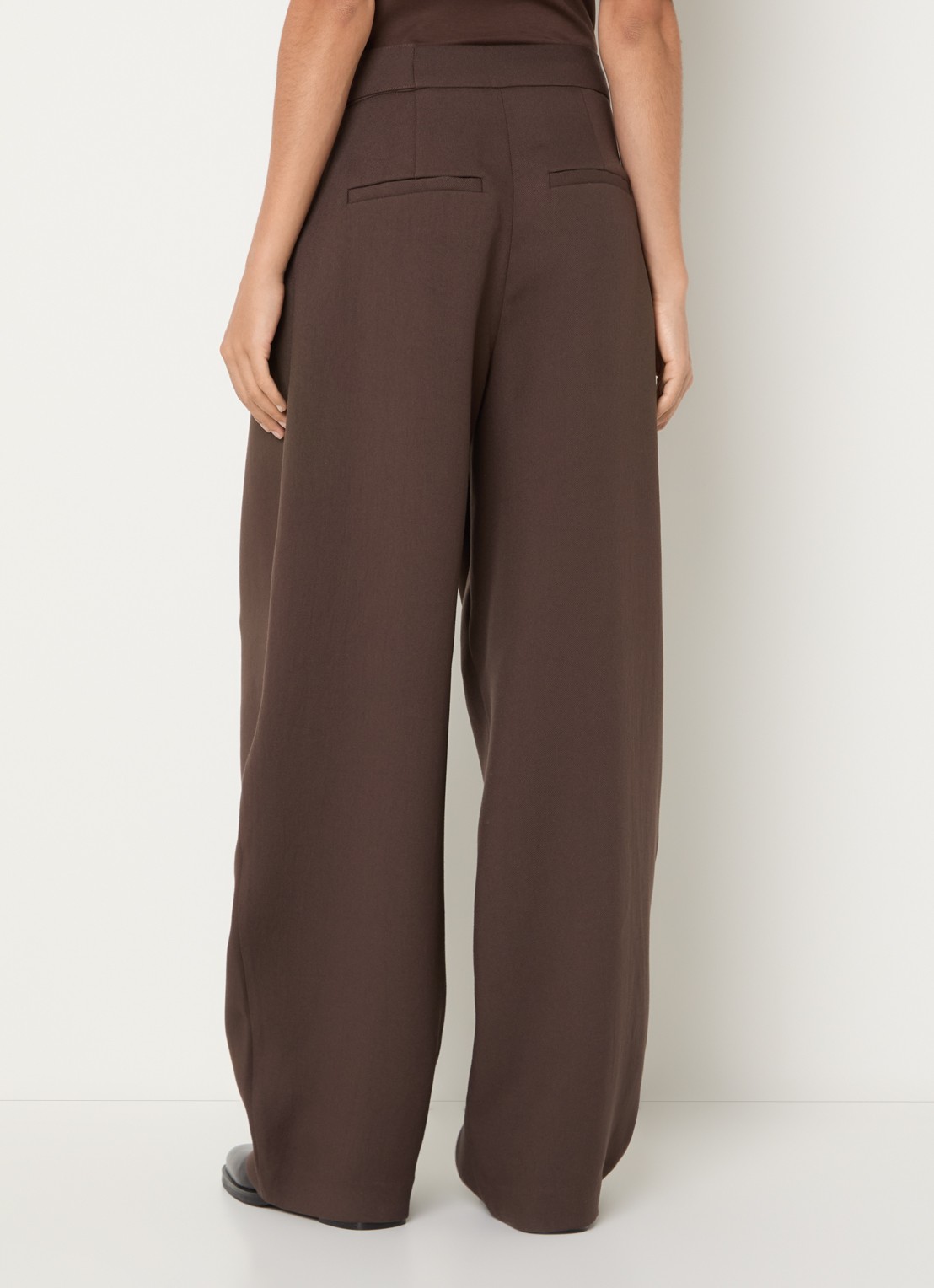 MSCH Copenhagen MSCHZein Esteriane high waist loose fit pantalon met ceintuur - achterkant 2 bruin