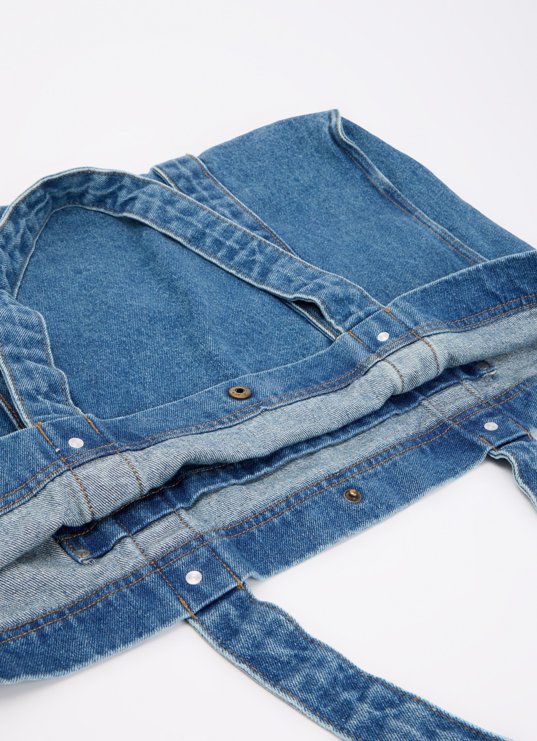 MSCH Copenhagen Shopper van denim met logo - detail 2 indigo