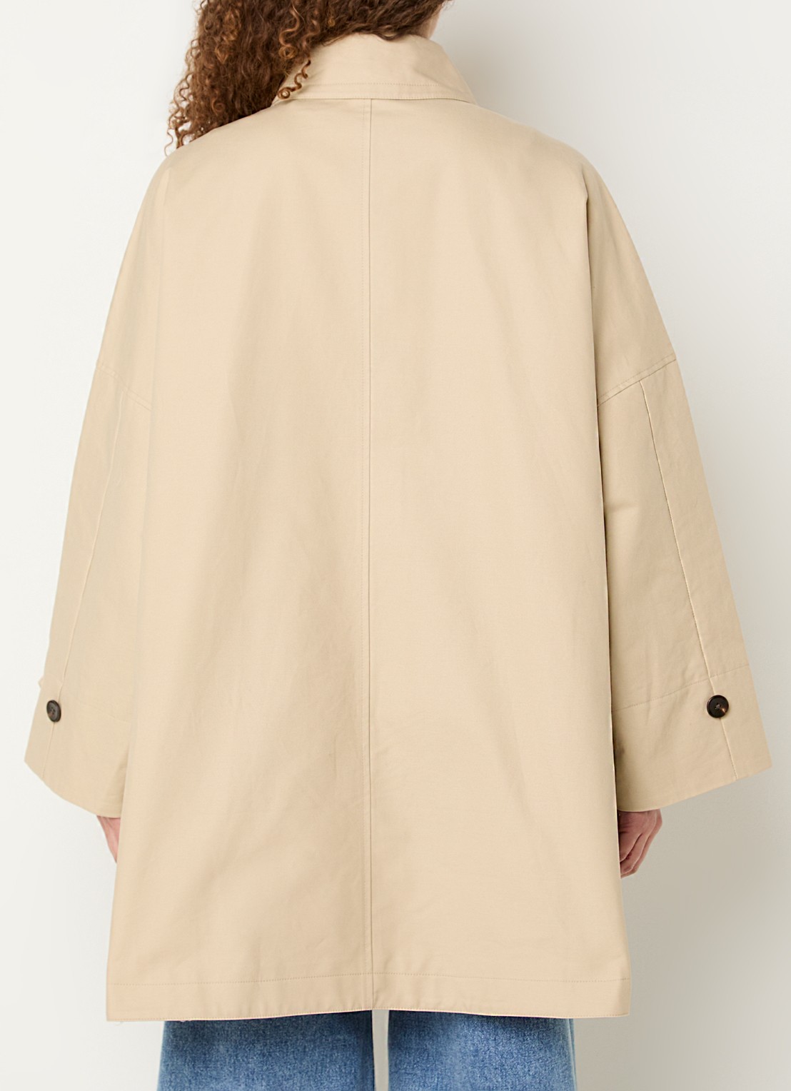 MSCH Copenhagen Tikka trenchcoat met steekzakken - achterkant beige
