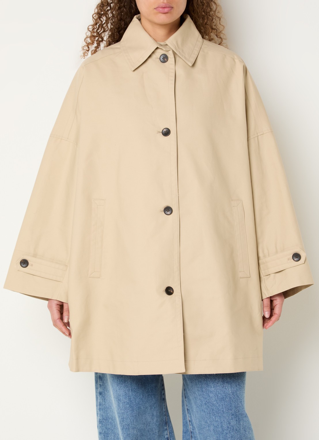 MSCH Copenhagen Tikka trenchcoat met steekzakken - detail 2 beige