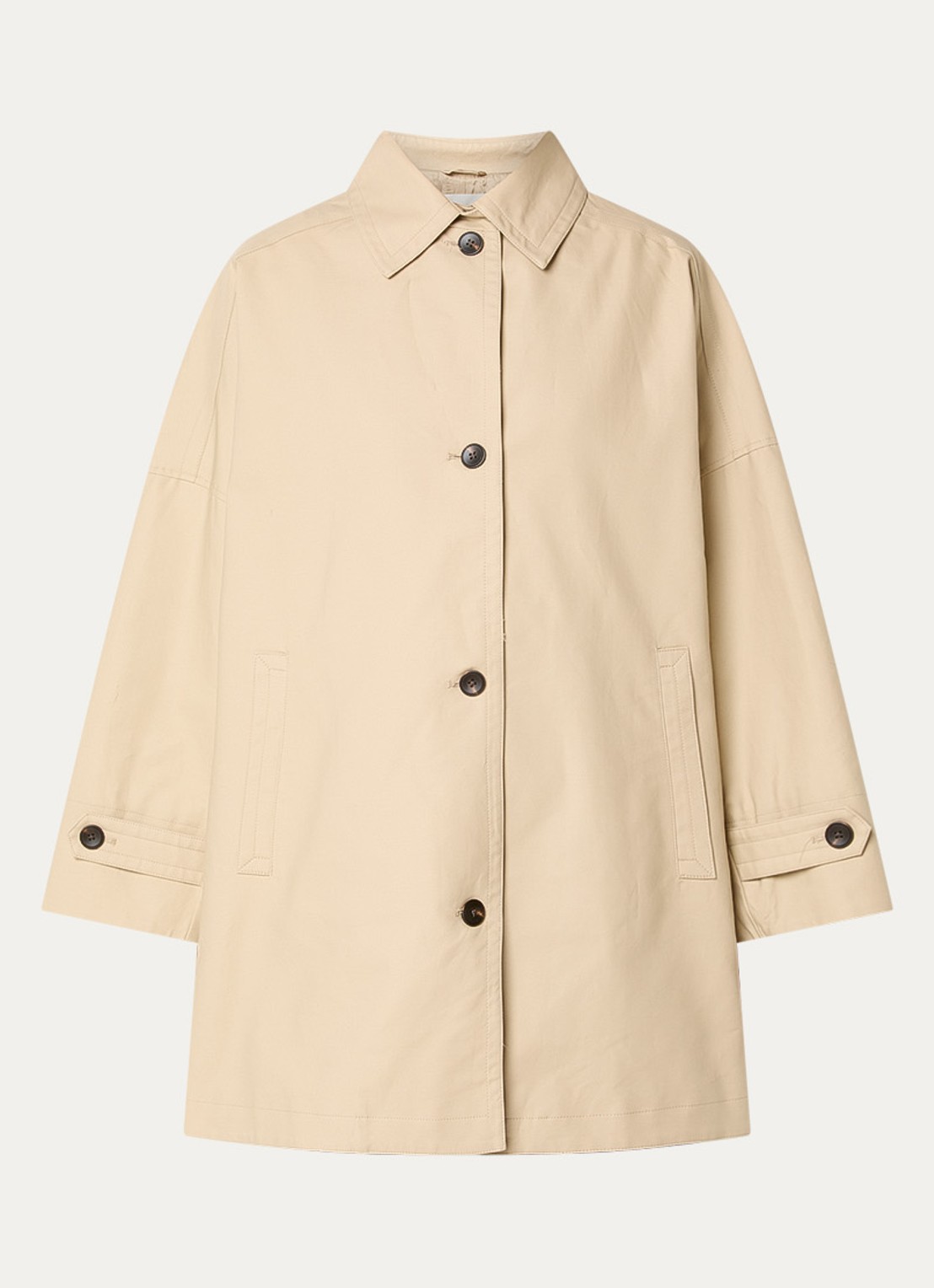MSCH Copenhagen Tikka trenchcoat met steekzakken - voorkant 3 beige