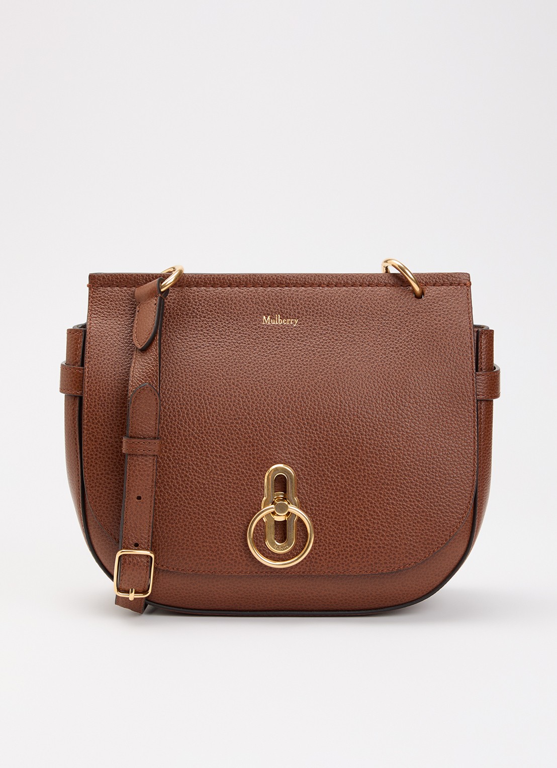 Mulberry Amberley crossbodytas van leer met verstelbare schouderriem - voorkant 5 hazelnootbruin