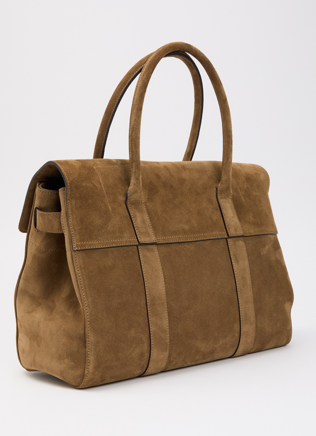 Mulberry Bayswater schoudertas van suède met logo - achterkant mosgroen