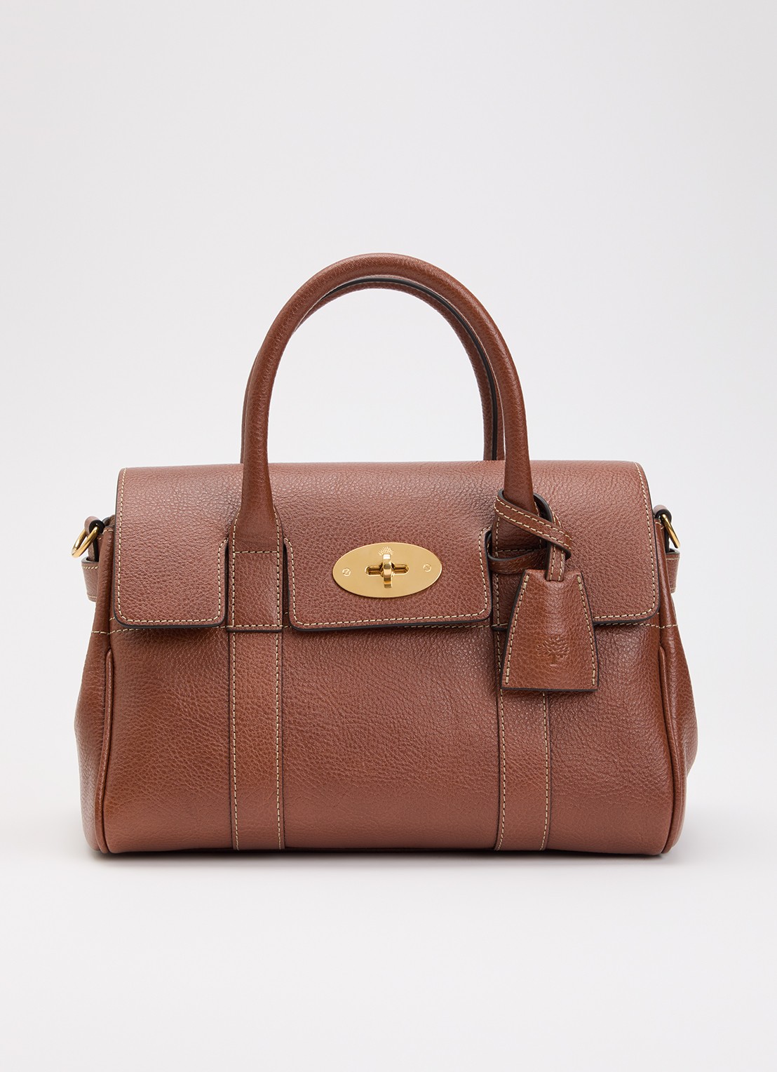 Mulberry Bayswater Small handtas van leer met afneembare schouderriem - voorkant 5 bruin