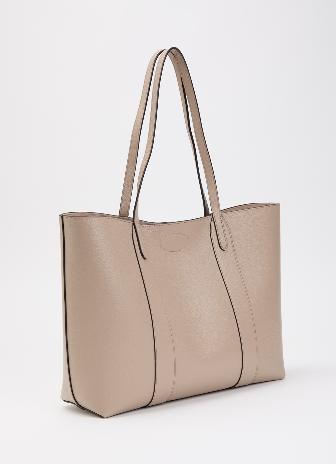 Mulberry Bayswater Small shopper van leer met uitneembaar etui - achterkant donkerbeige