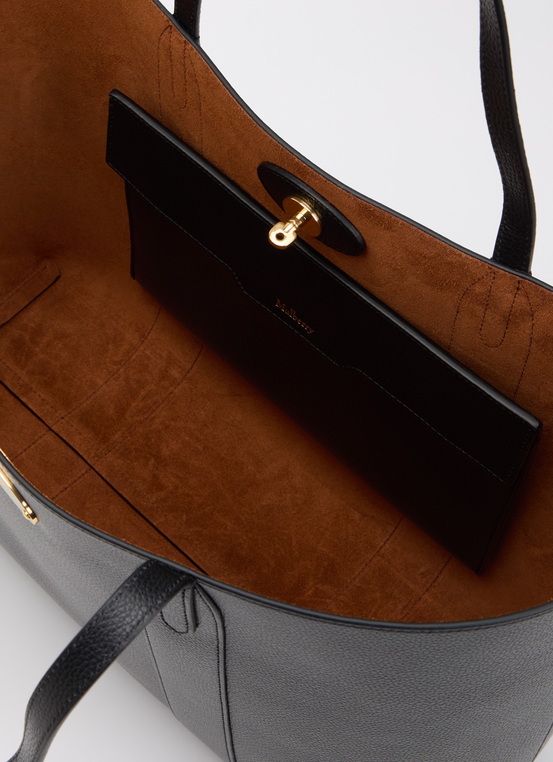 Mulberry Bayswater Small shopper van leer - detail zwart