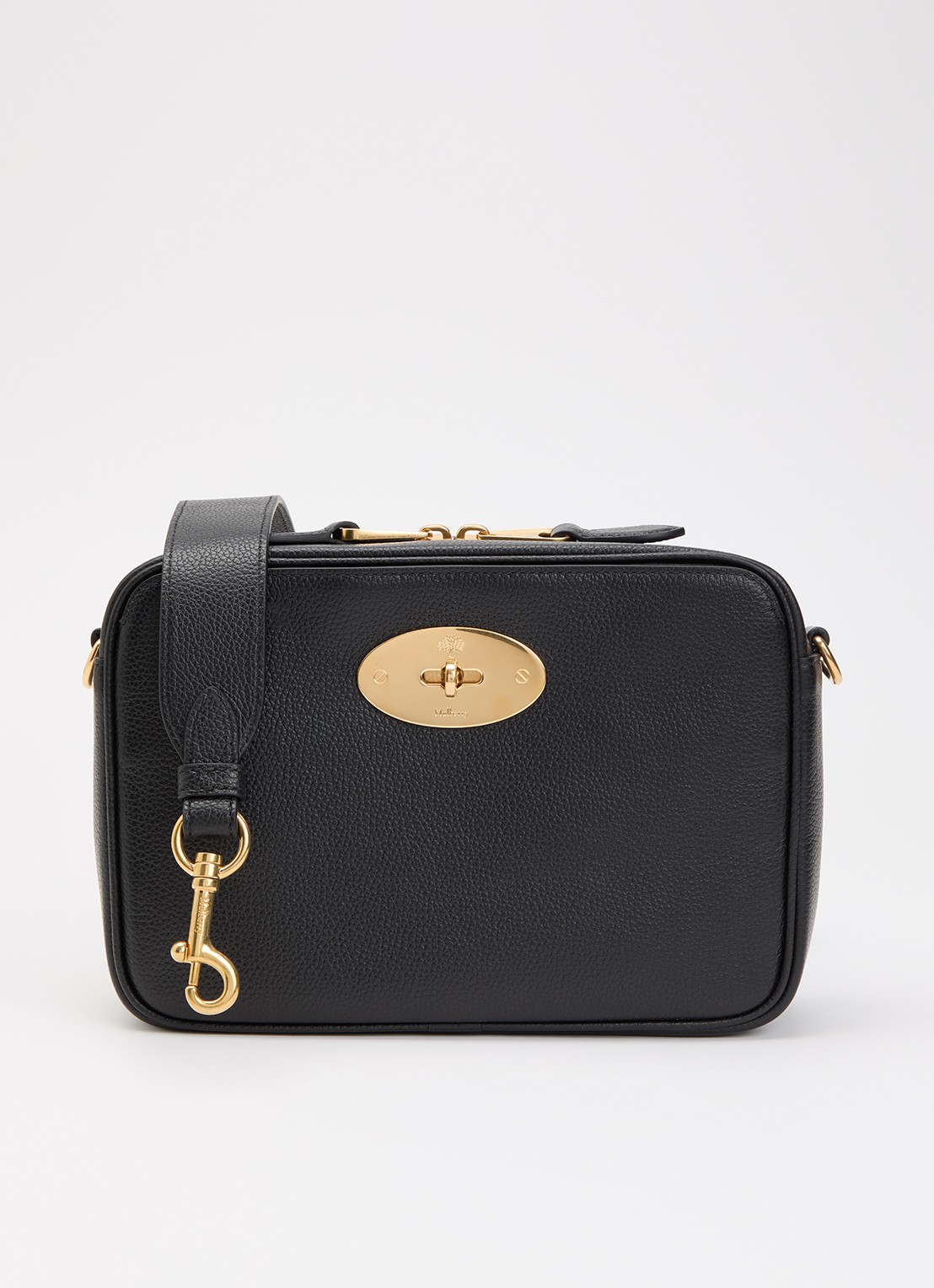 Mulberry Darley crossbodytas van leer met verstelbare schouderriem  - voorkant 5 zwart