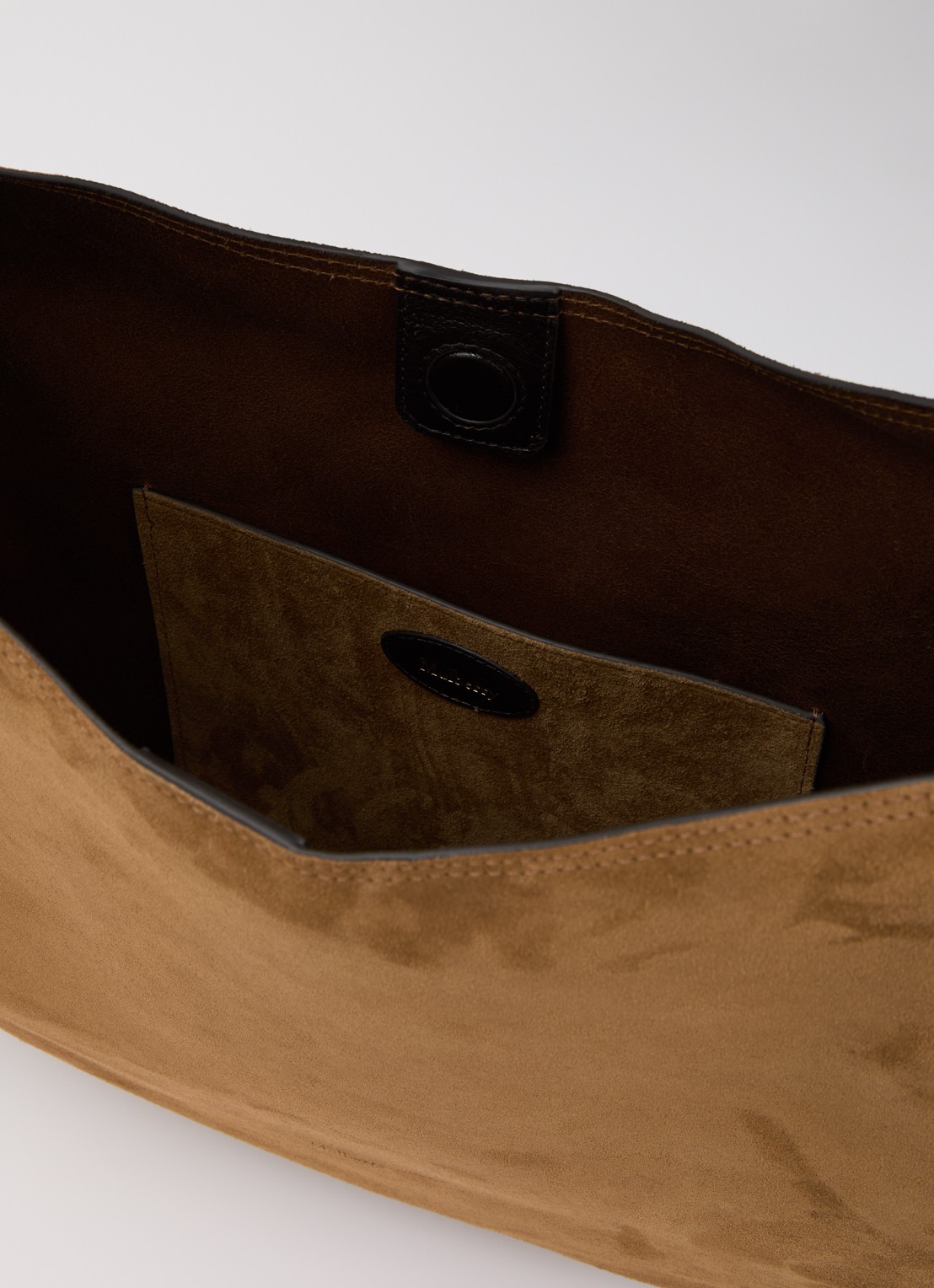 Mulberry Hackney schoudertas van suède met details van leer - detail cognac