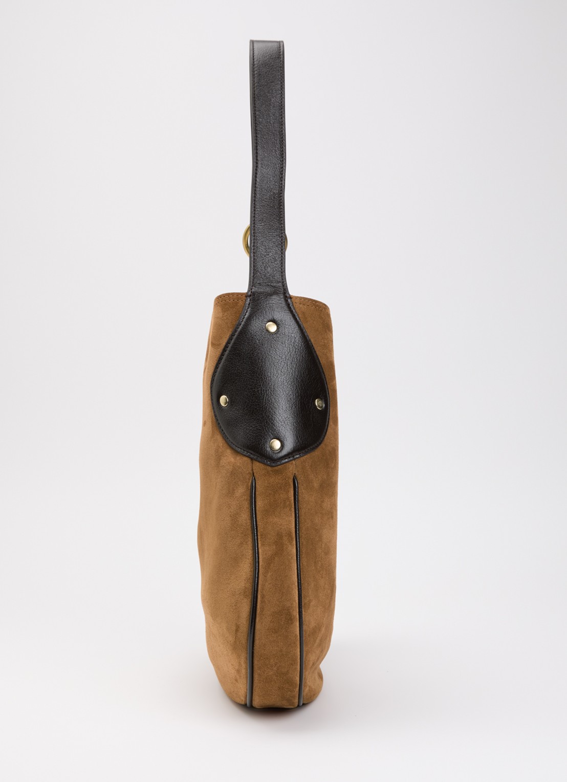 Mulberry Hackney schoudertas van suède met details van leer - detail 2 cognac