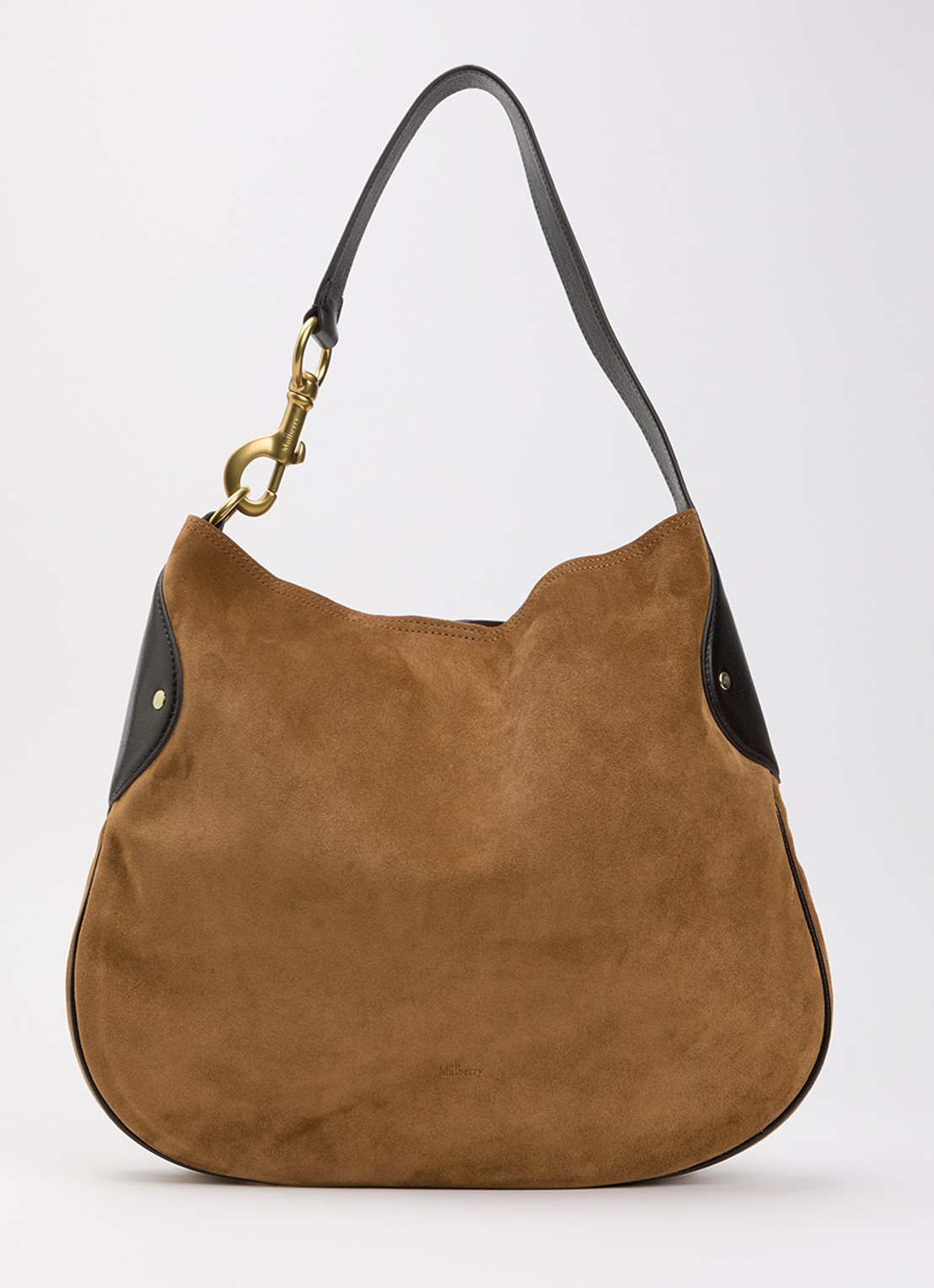 Mulberry Hackney schoudertas van suède met details van leer - voorkant 5 cognac