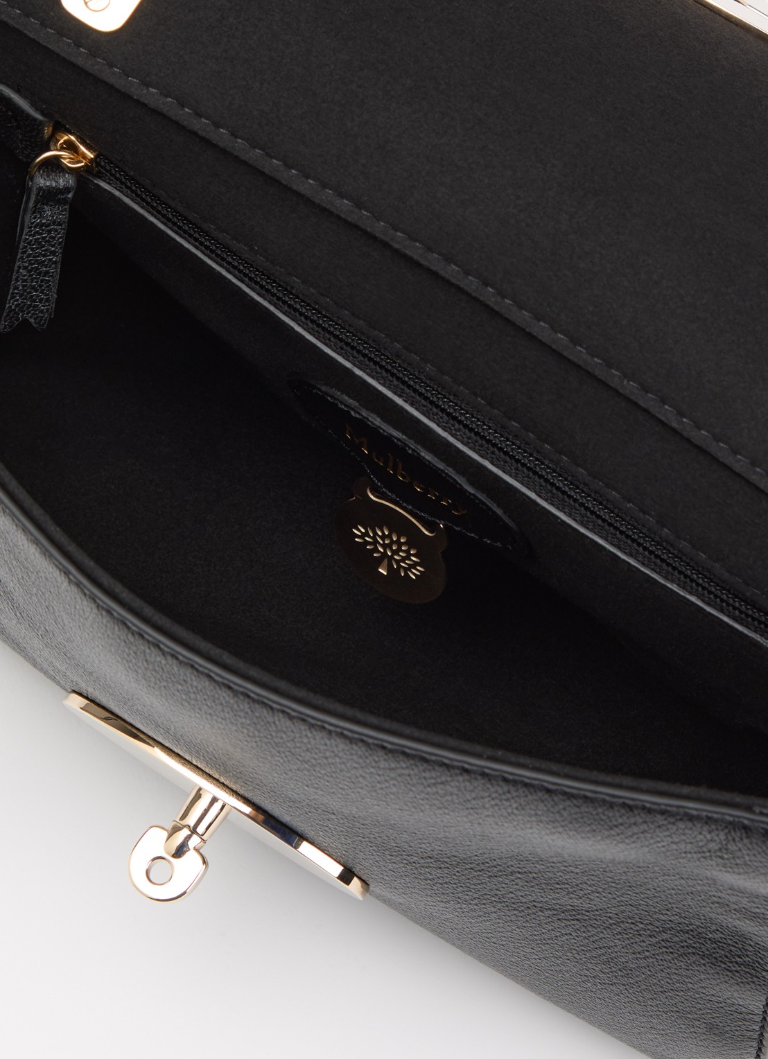 Mulberry Lily crossbodytas van leer met verstelbare schouderriem - detail zwart