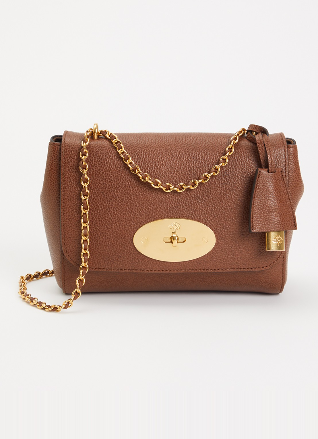 Mulberry Lily crossbodytas van leer met verstelbare schouderriem - voorkant 4 oranjebruin