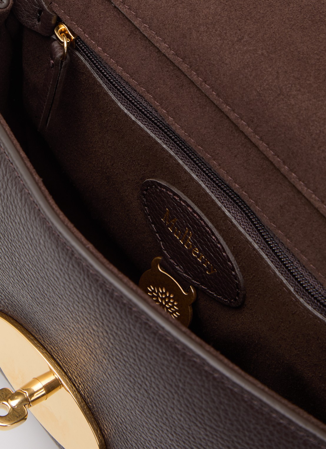 Mulberry Lily Small crossbodytas met verstelbare schouderriem - detail 3 chocoladebruin