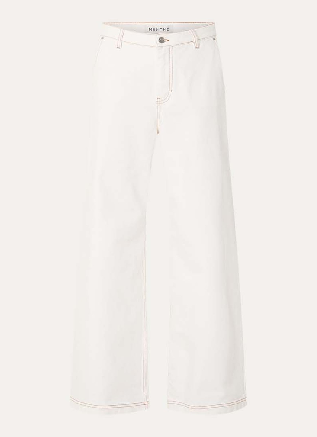 MUNTHE Becube high waist wide leg jeans met gekleurde wassing - voorkant 2 ivoor