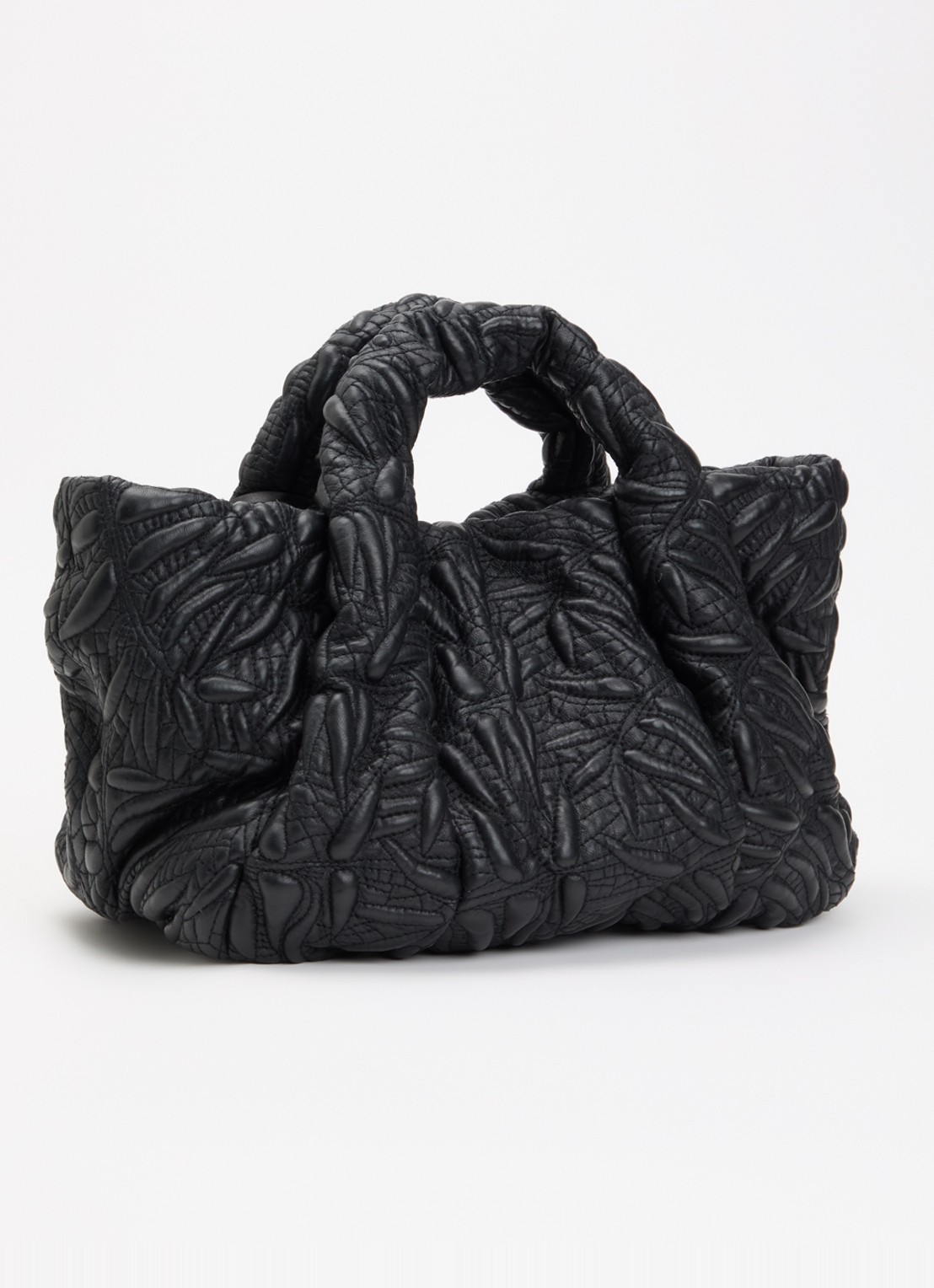MUNTHE Lix handtas van quilted leer met afneembare schouderriem - achterkant 5 zwart