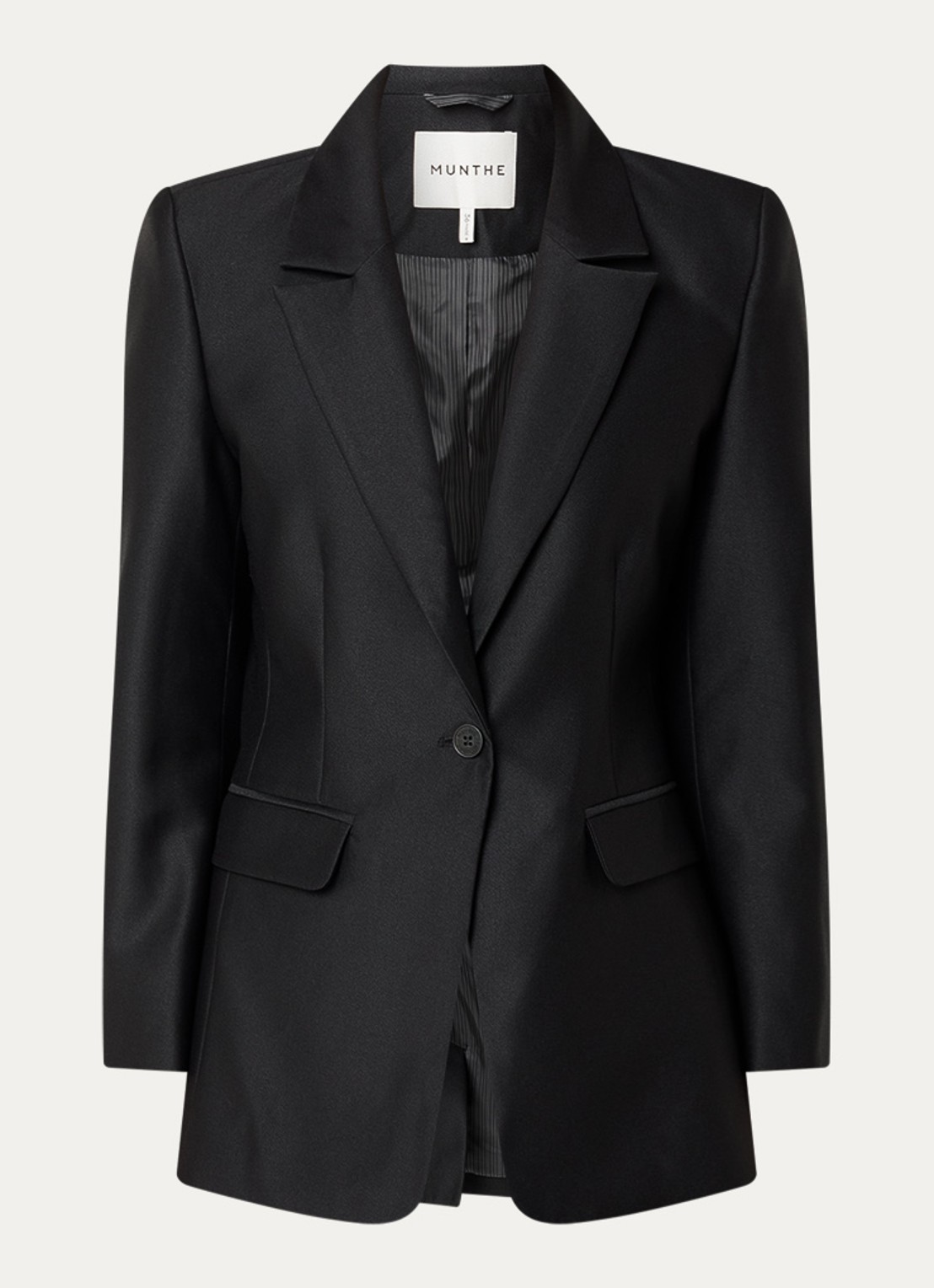 MUNTHE Rillo blazer met schoudervulling - voorkant zwart