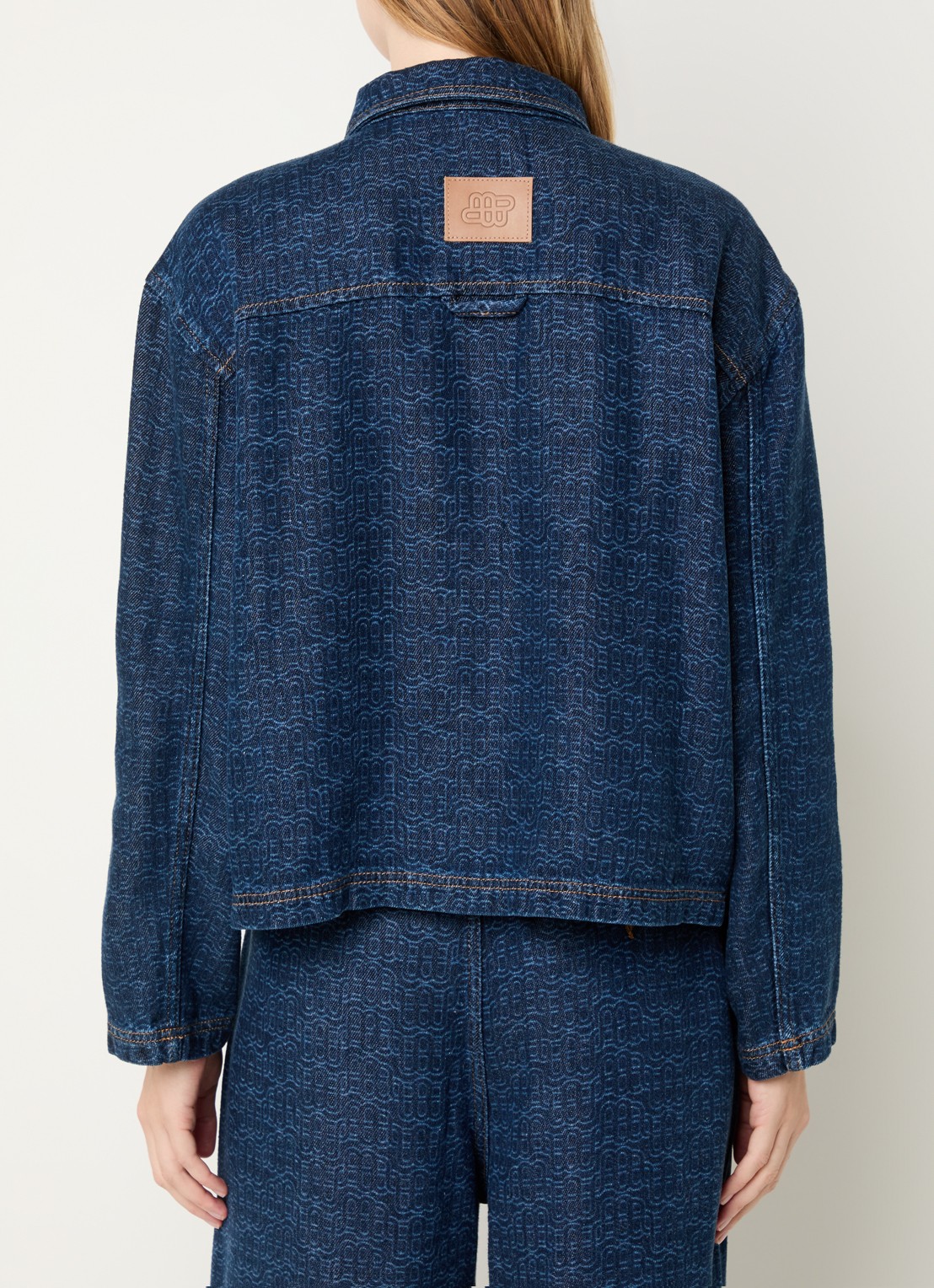 MUNTHE Ruxa tuniek van denim met logoprint - achterkant 2 indigo