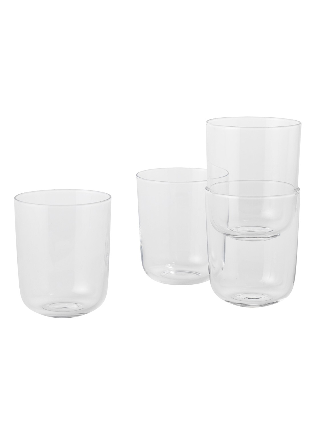 Muuto Corky Tall glas set van 4 - voorkant transparant